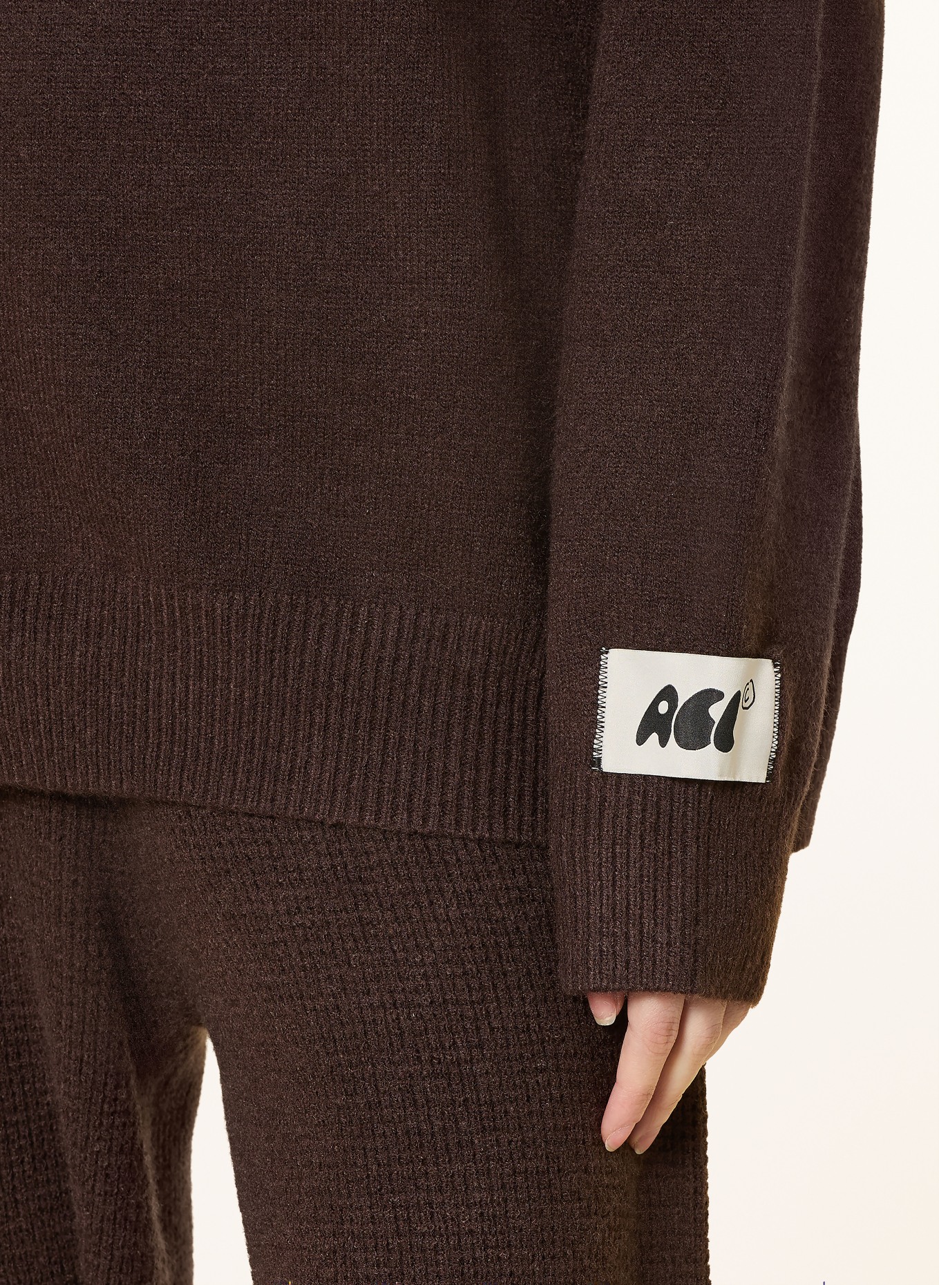 another COTTON LAB Sweter z golfem oversize: CIEMNOBRĄZOWY