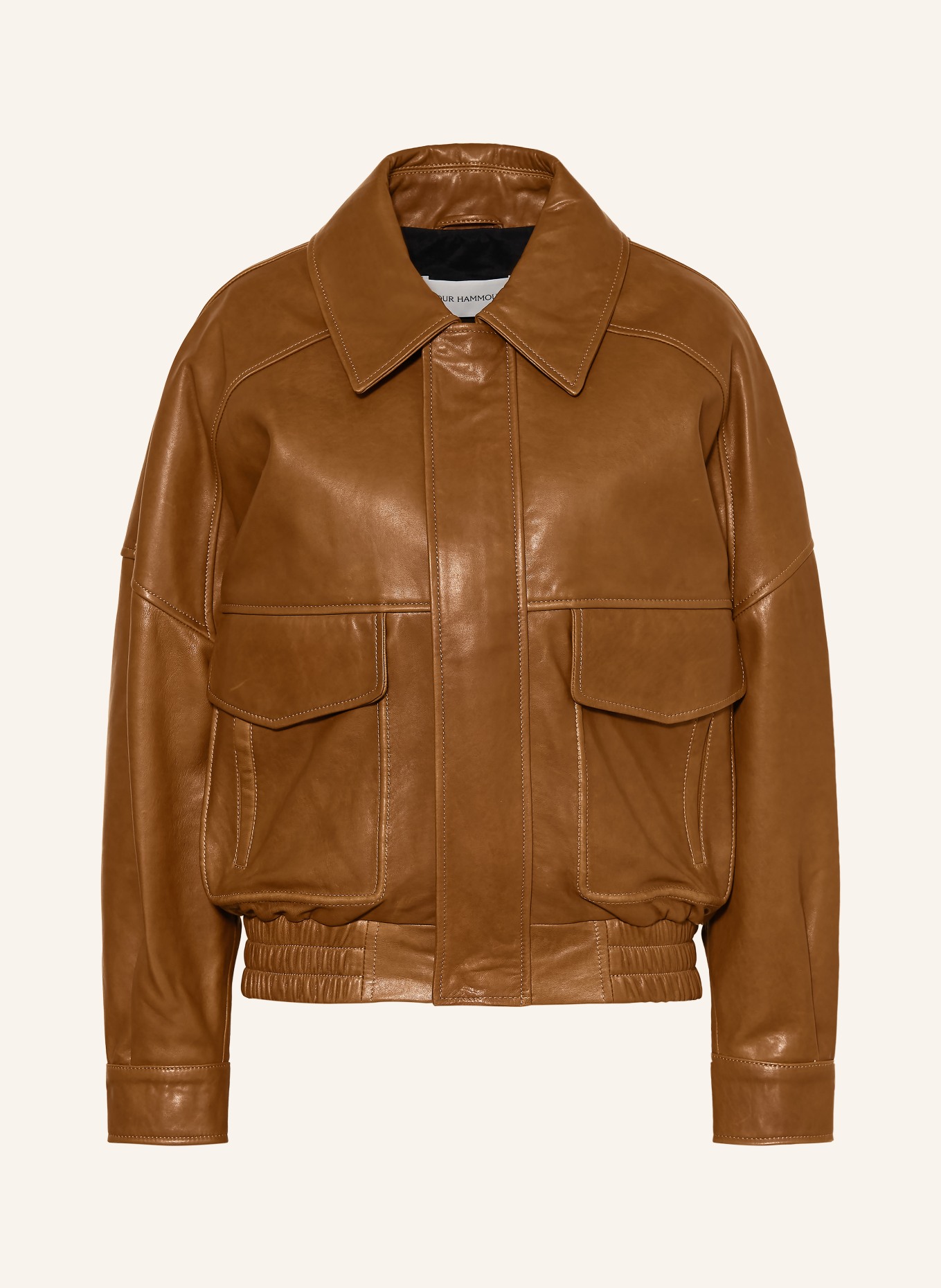 NOUR HAMMOUR Lederjacke RUNA: BRAUN