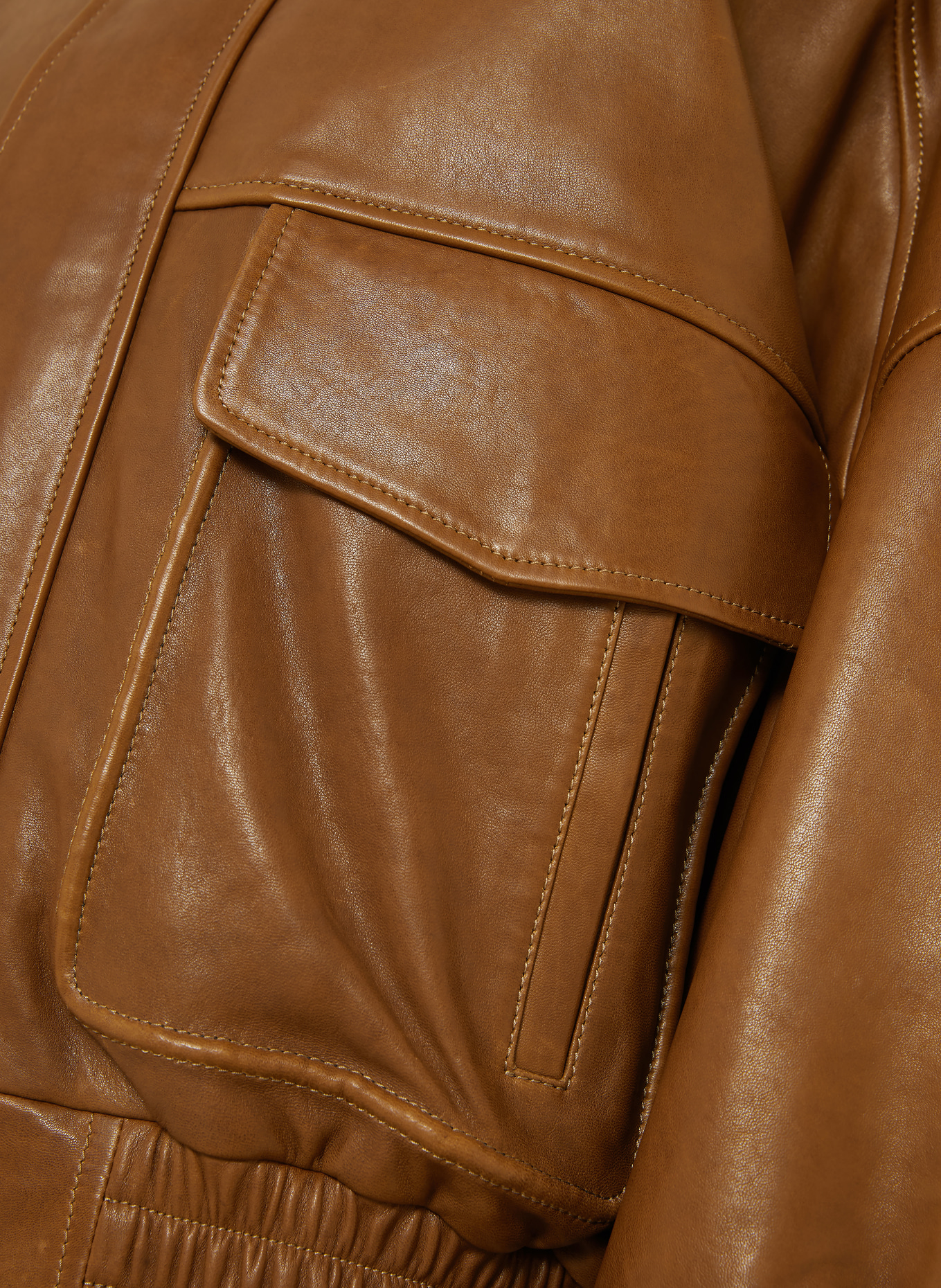 NOUR HAMMOUR Lederjacke RUNA: BRAUN