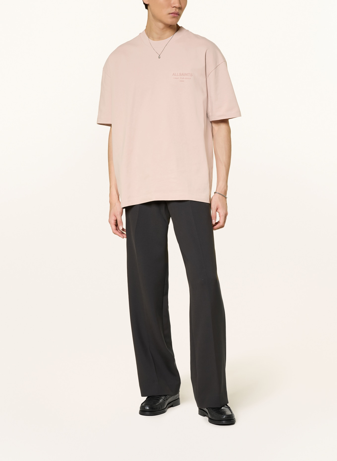 ALLSAINTS T-shirt XANDER: JASNOBRĄZOWY