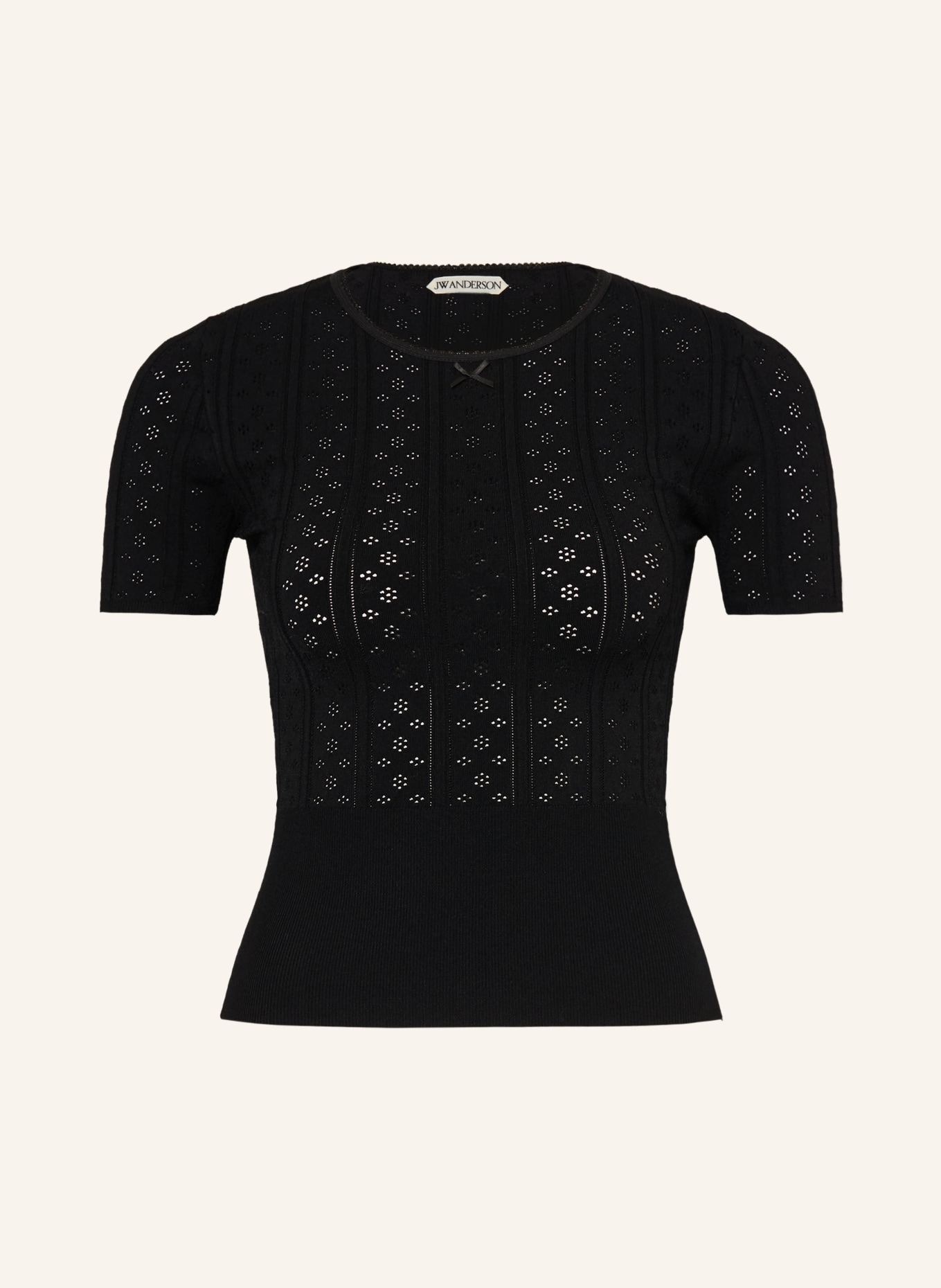 JW ANDERSON pletené tričko: ČERNÁ
