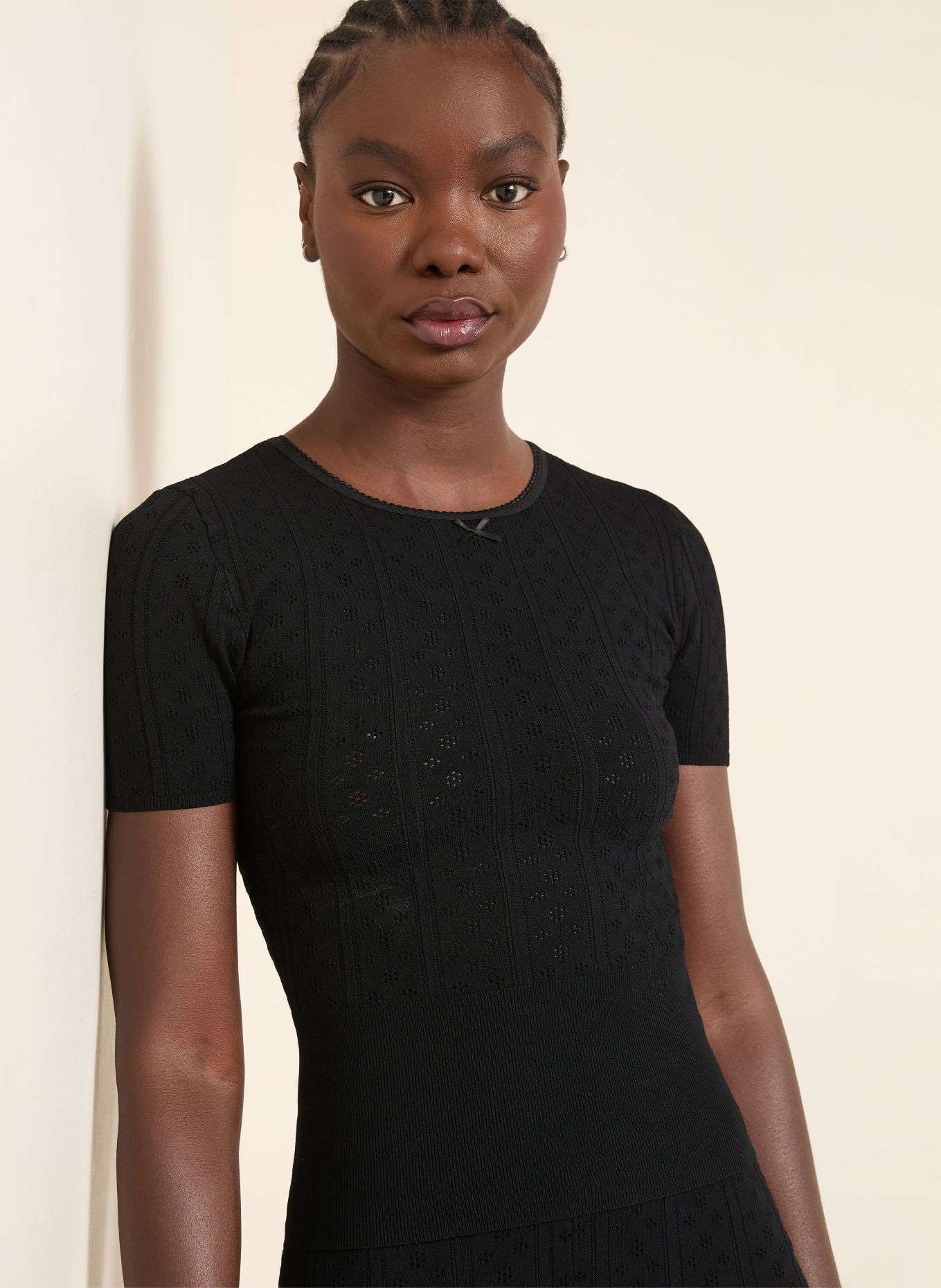 JW ANDERSON pletené tričko: ČERNÁ