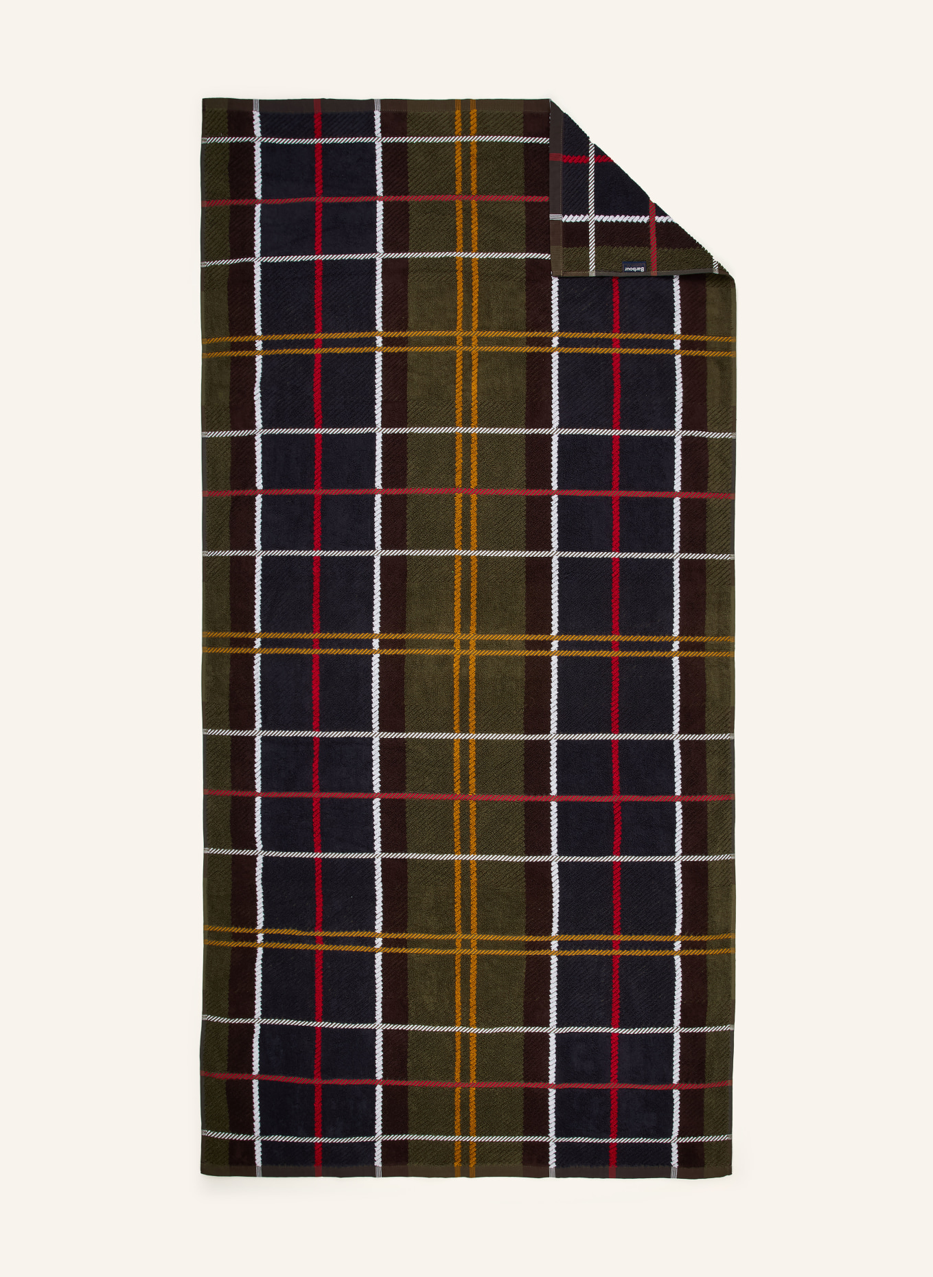 Barbour Ręcznik kąpielowy TARTAN: CIEMNOZIELONY / CZERWONY / GRANATOWY