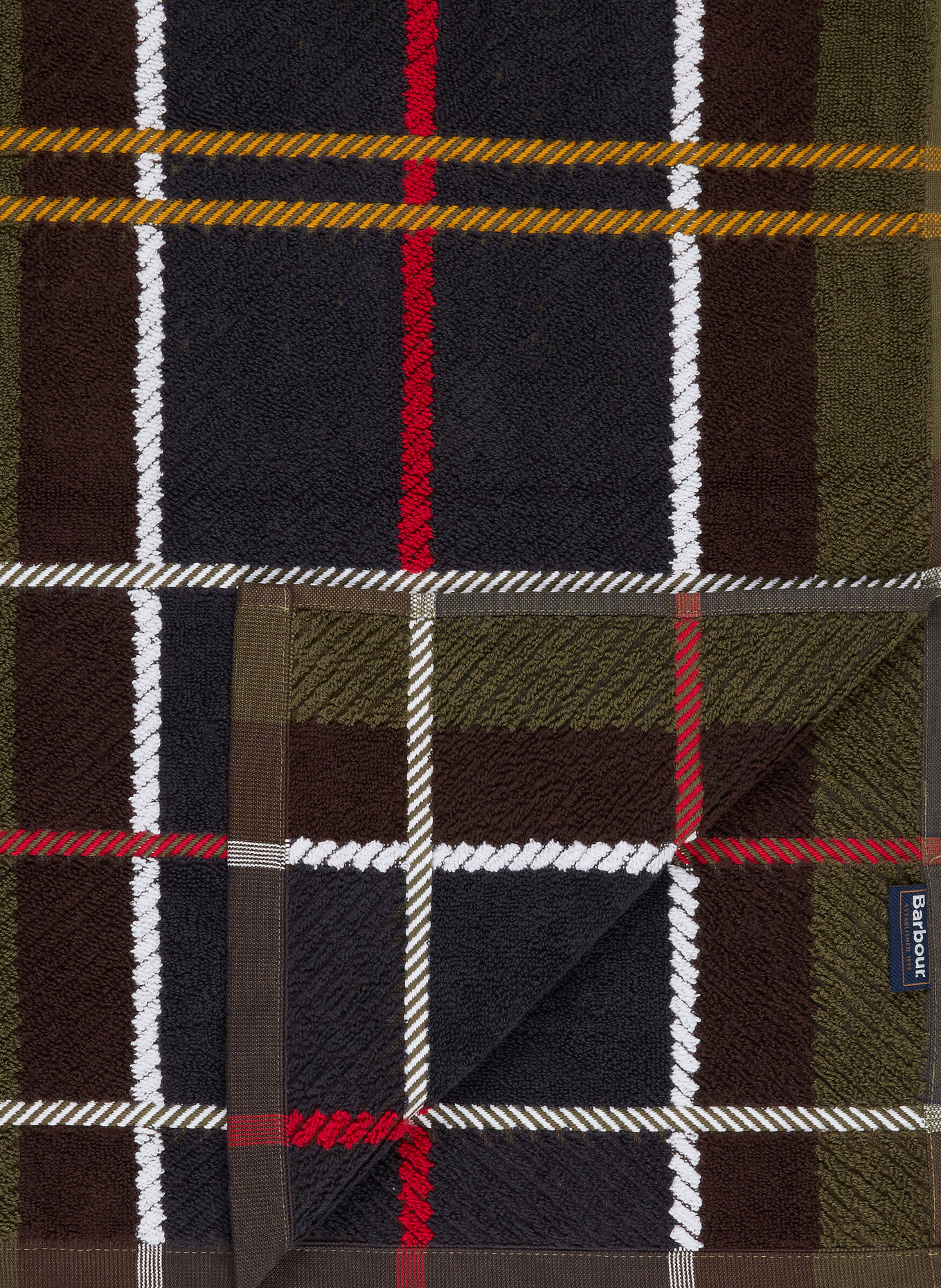 Barbour Ręcznik kąpielowy TARTAN: CIEMNOZIELONY / CZERWONY / GRANATOWY