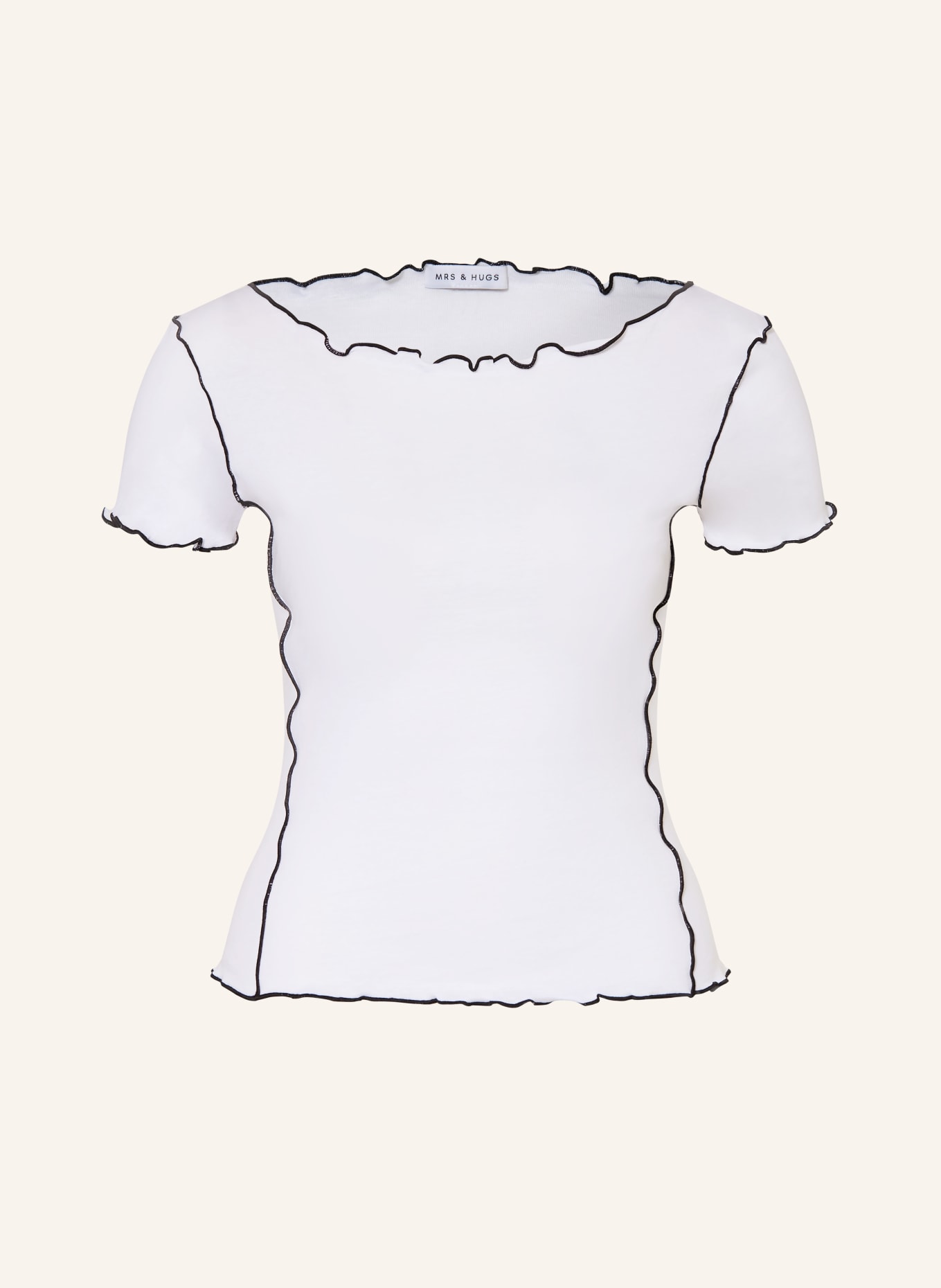 MRS & HUGS T-Shirt: WEISS / SCHWARZ