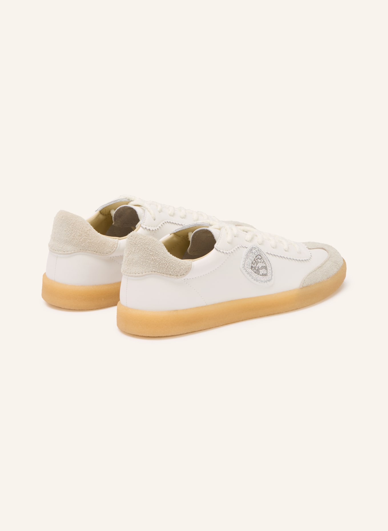 Blauer Sneaker AURORA mit Schmucksteinen: WEISS / HELLGRAU