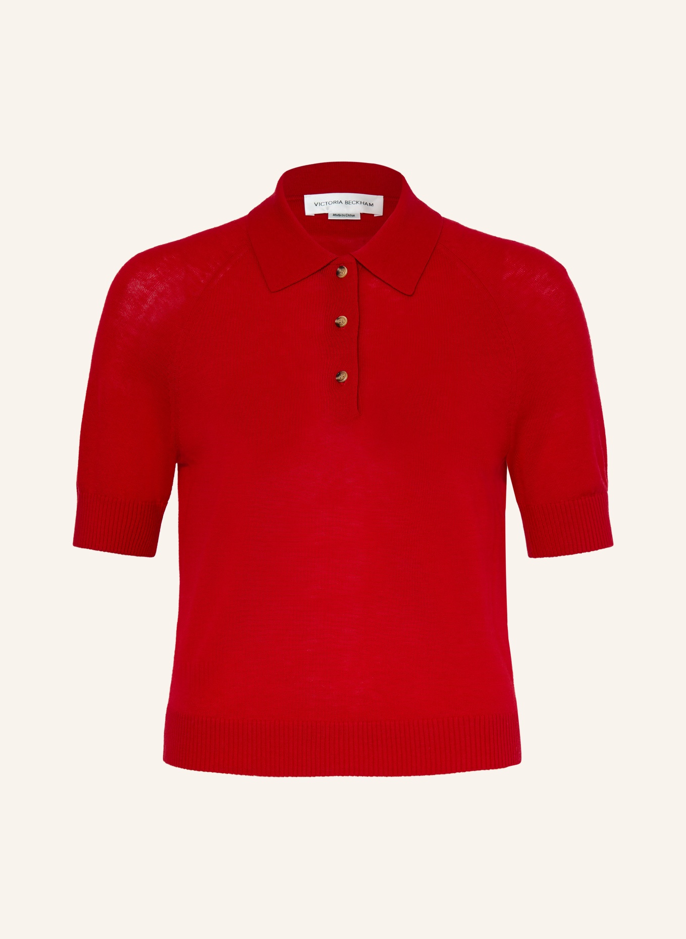 VICTORIA BECKHAM Strick-Poloshirt: ROT