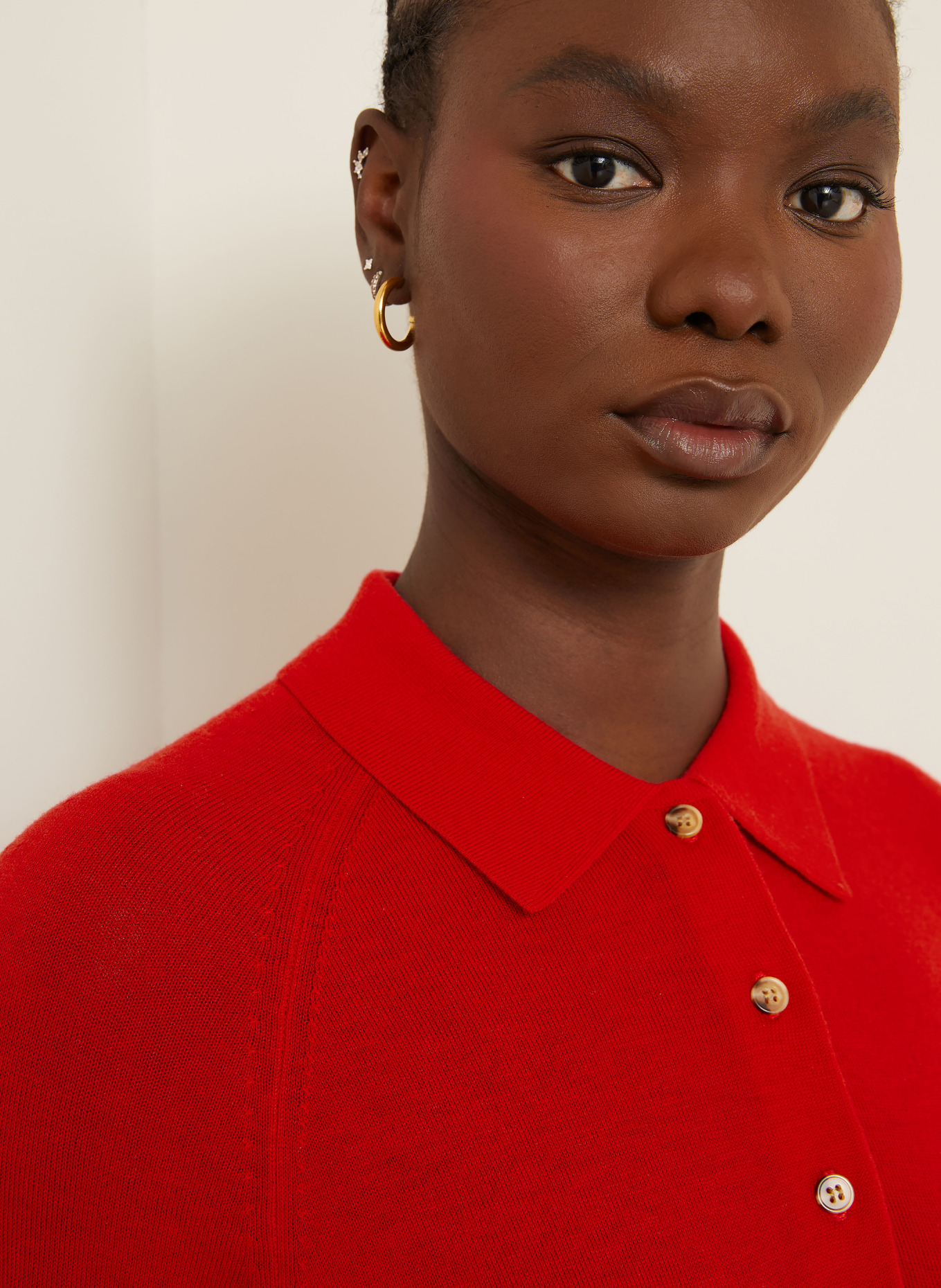 VICTORIA BECKHAM Strick-Poloshirt: ROT