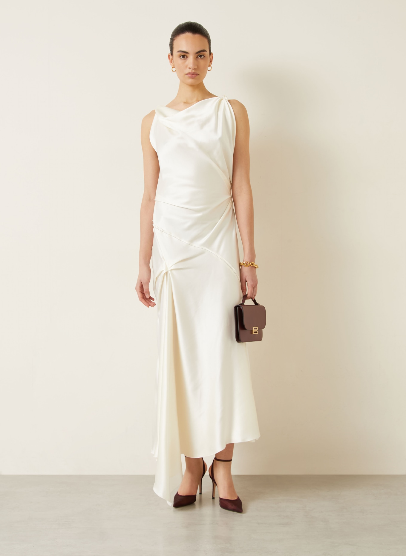 VICTORIA BECKHAM Abendkleid: CREME