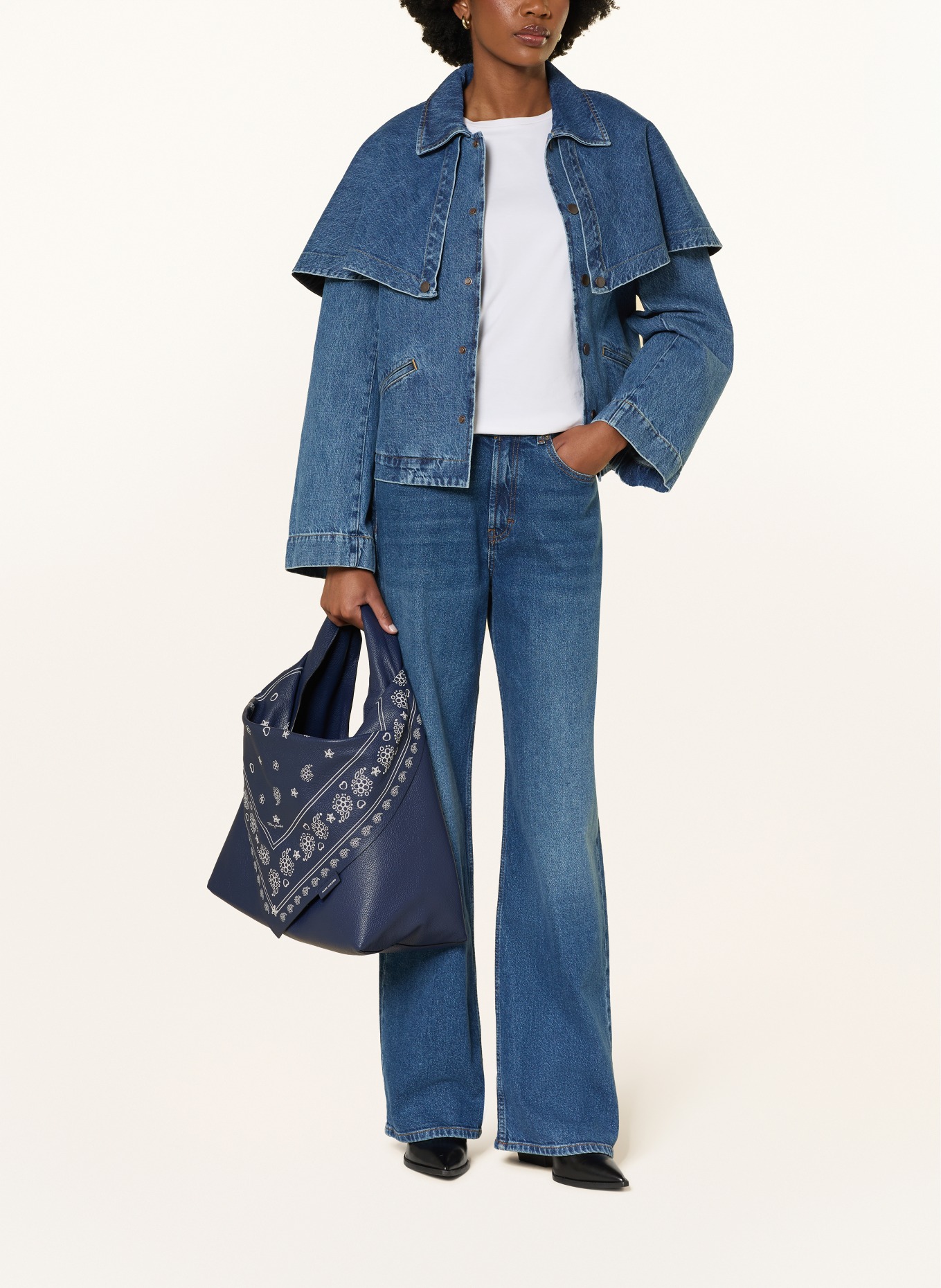 MARC JACOBS Handtasche: DUNKELBLAU / WEISS