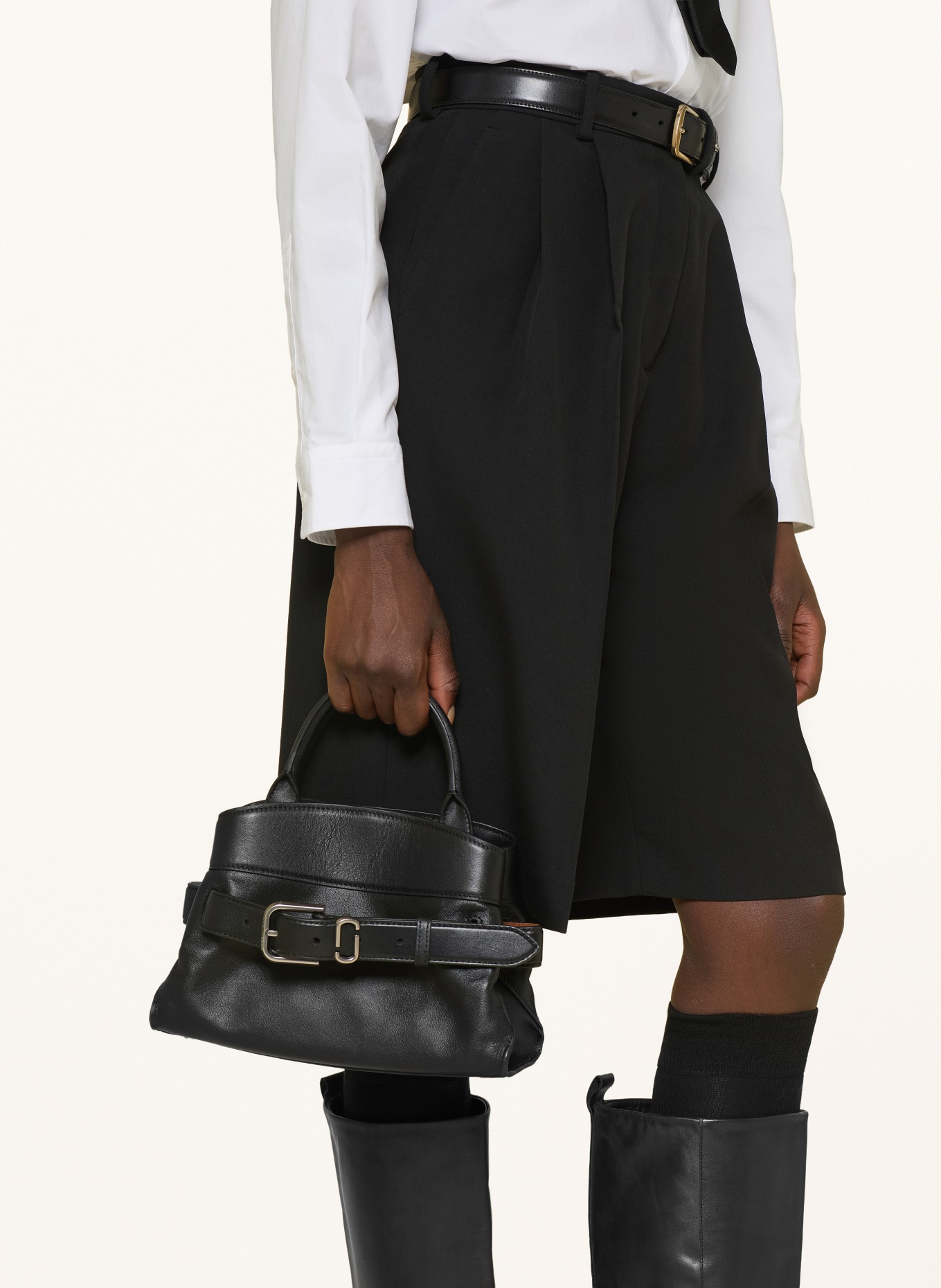 MARC JACOBS Sac à main THE DAKOTA SMALL SATCHEL BAG: NOIR / ARGENT