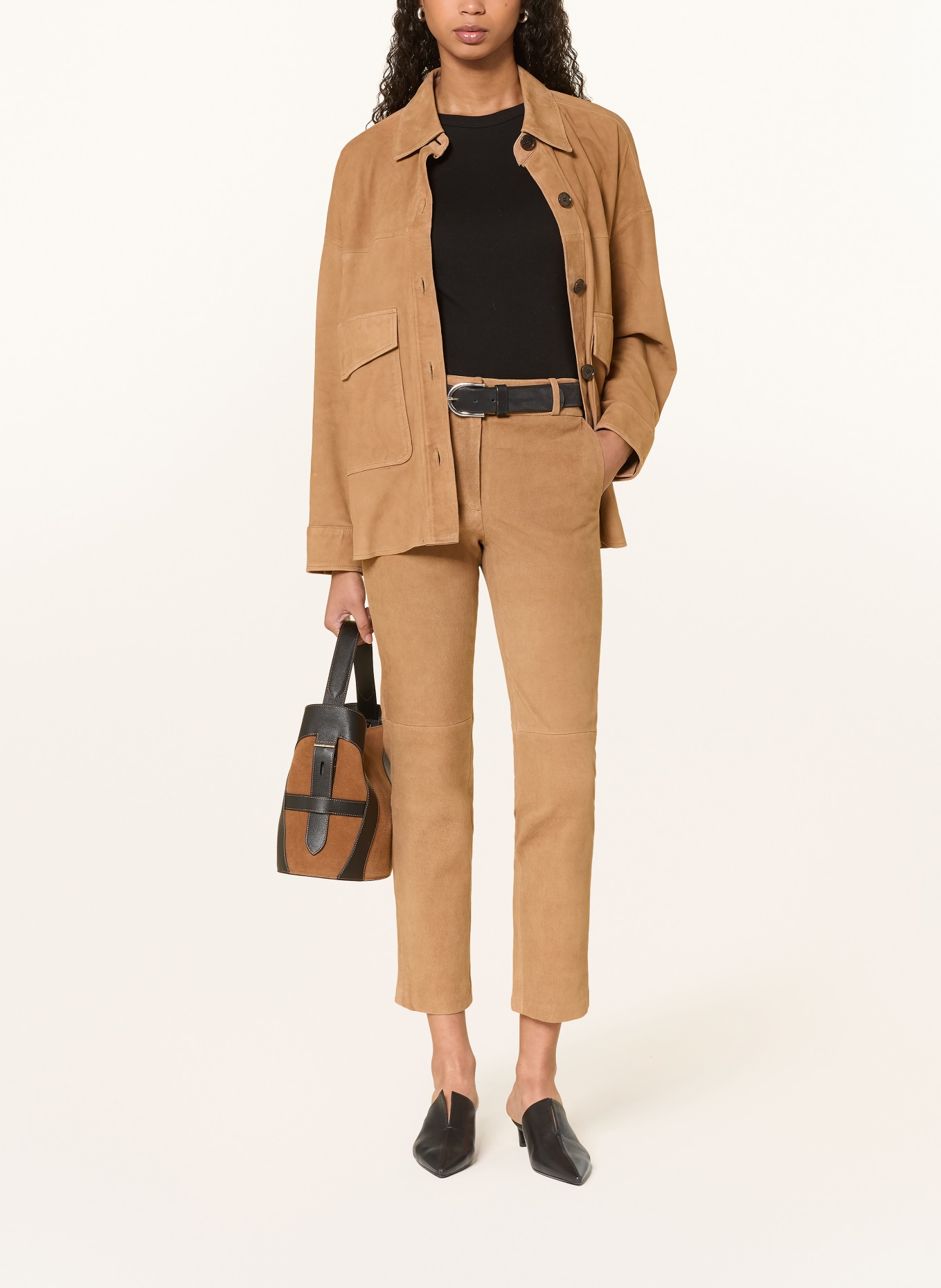 ARMA Kožené kalhoty JEN: SVĚTLE HNĚDÁ