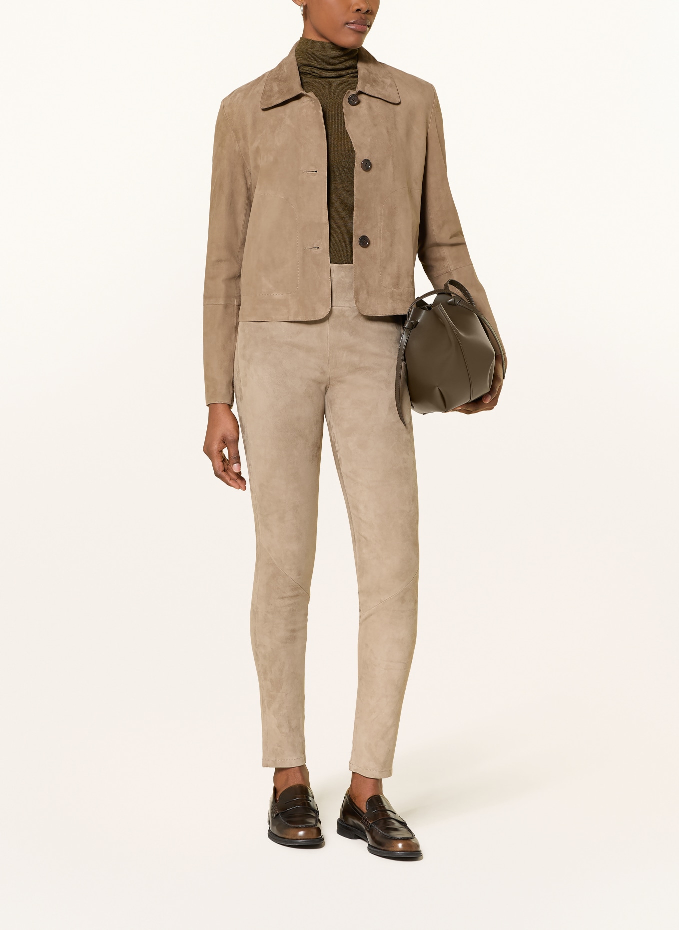 ARMA Lederleggings: TAUPE