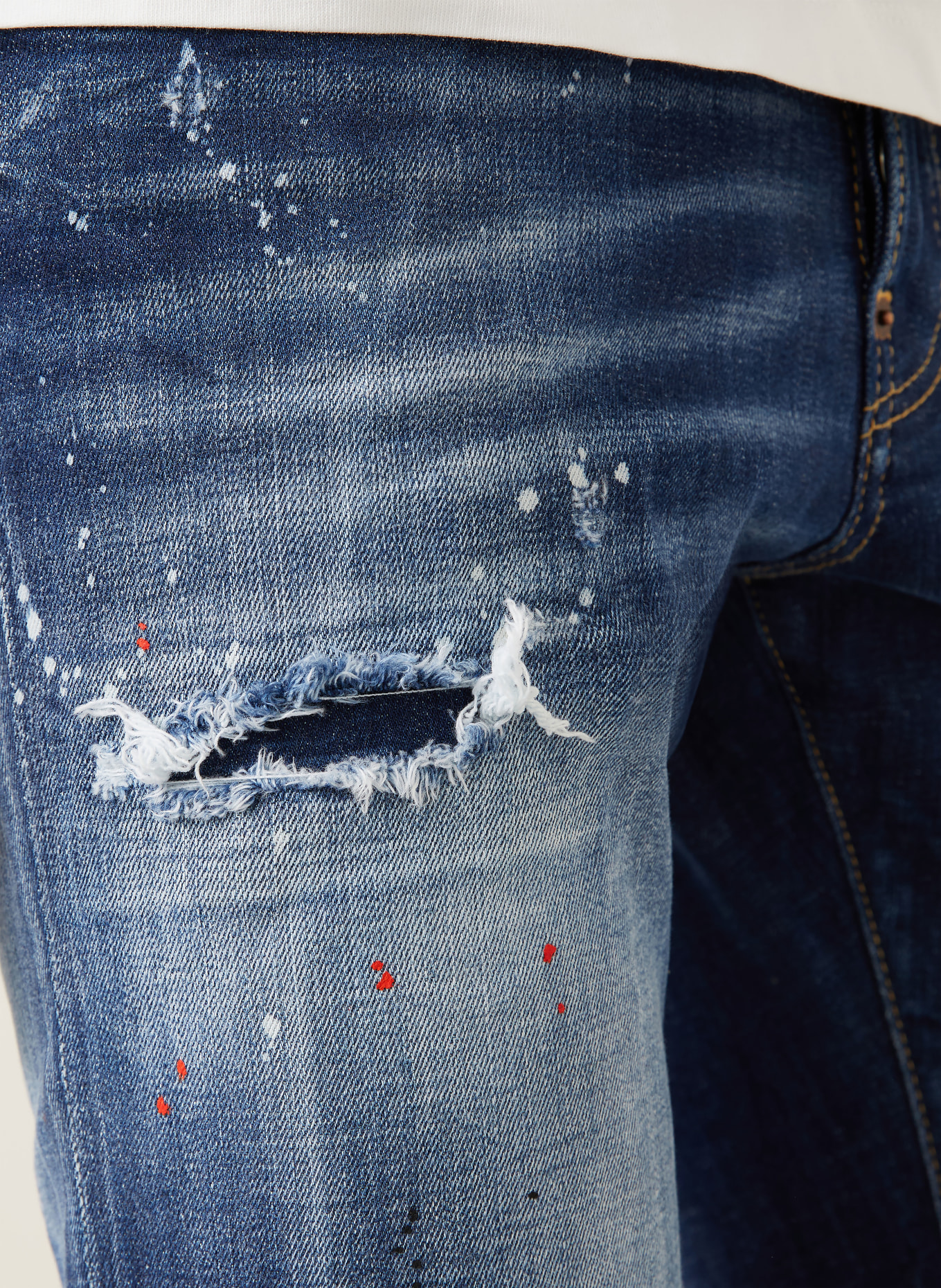 DSQUARED2 Destroyed Jeans Extra Slim Fit: 470 NAVY BLUE