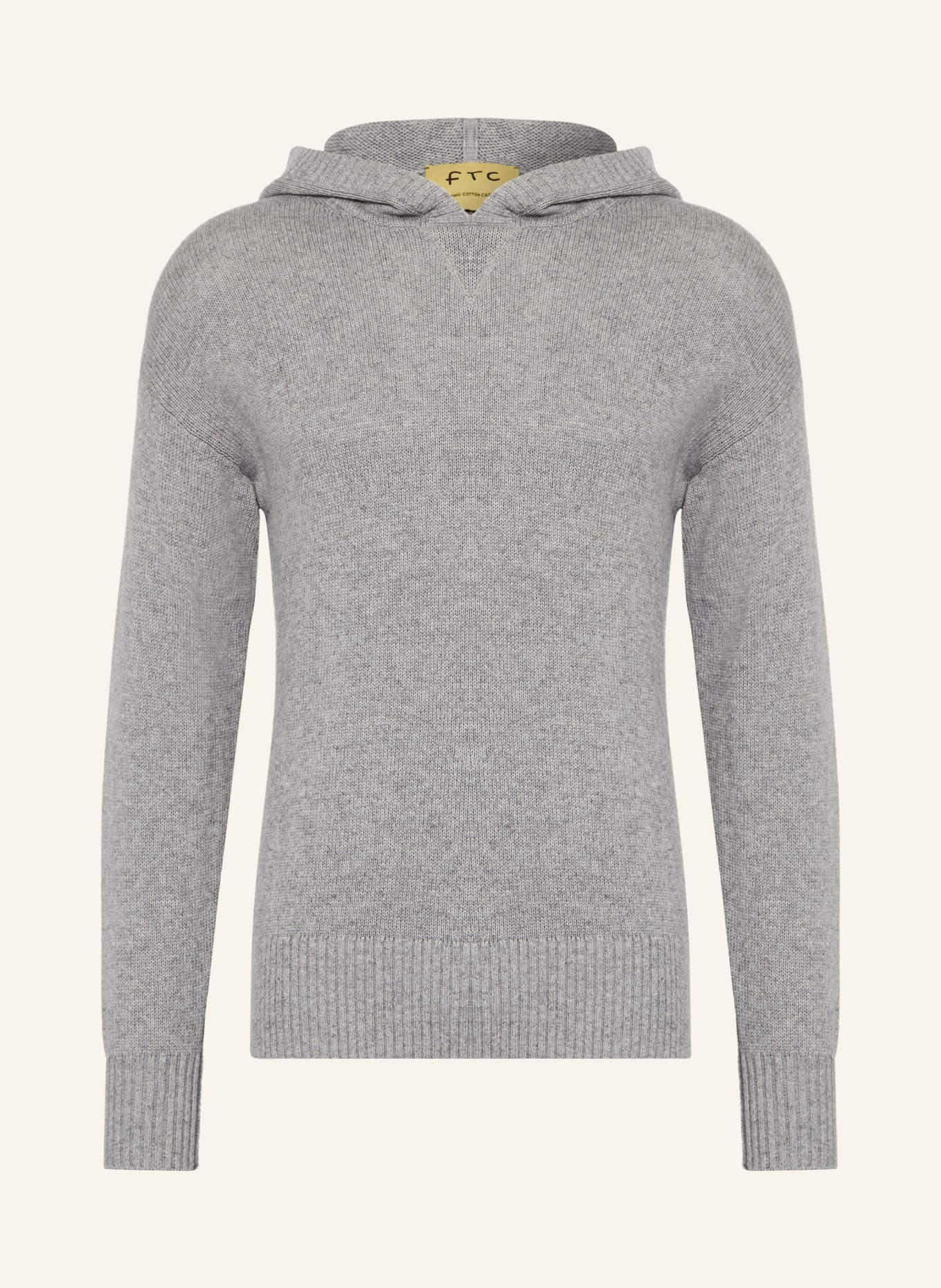 FTC CASHMERE Strick-Hoodiemit Cashmere: GRAU
