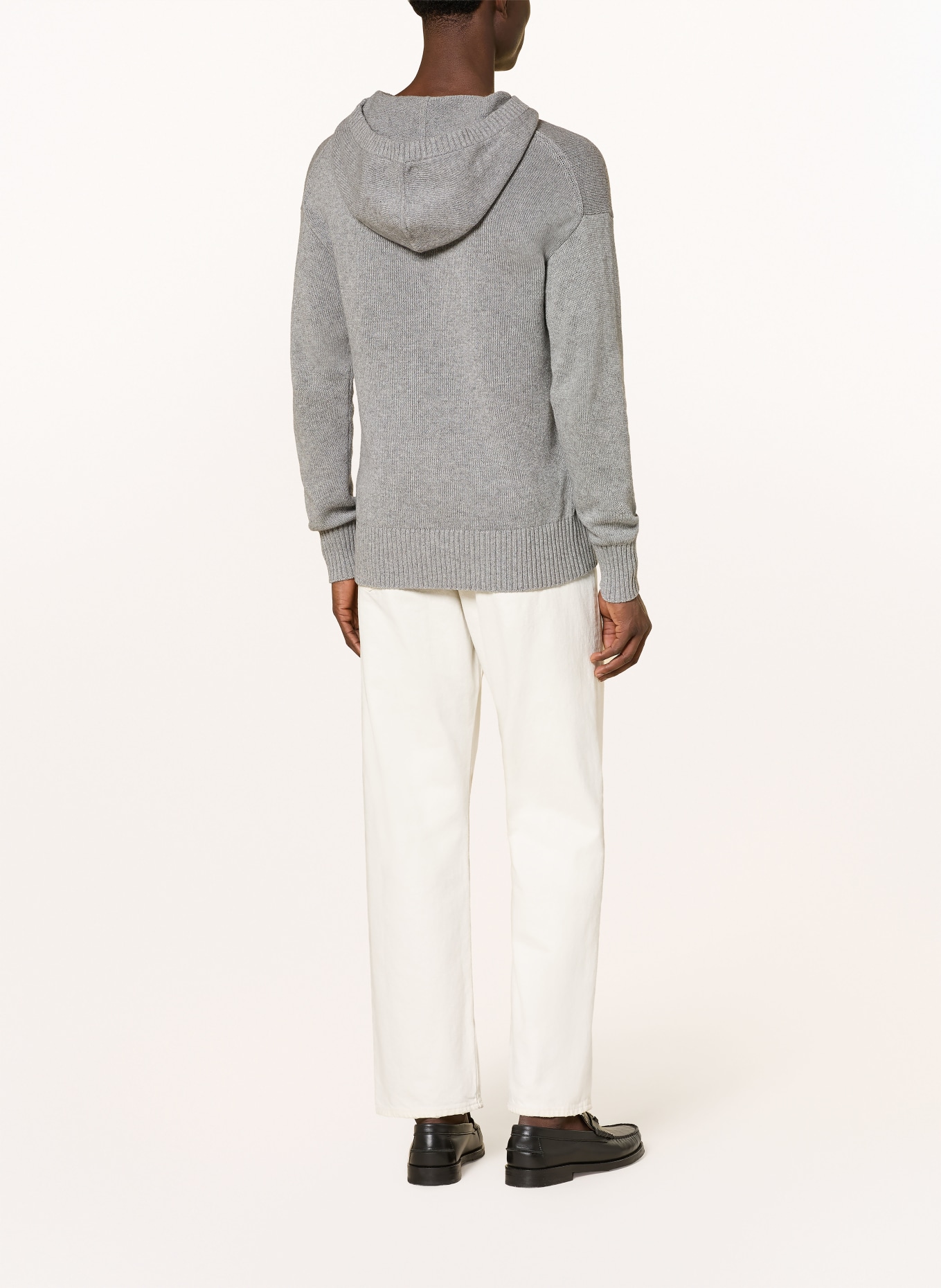 FTC CASHMERE Strick-Hoodiemit Cashmere: GRAU