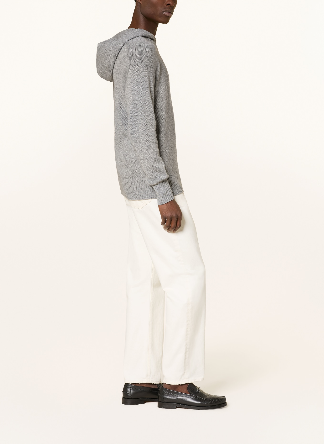 FTC CASHMERE Strick-Hoodiemit Cashmere: GRAU