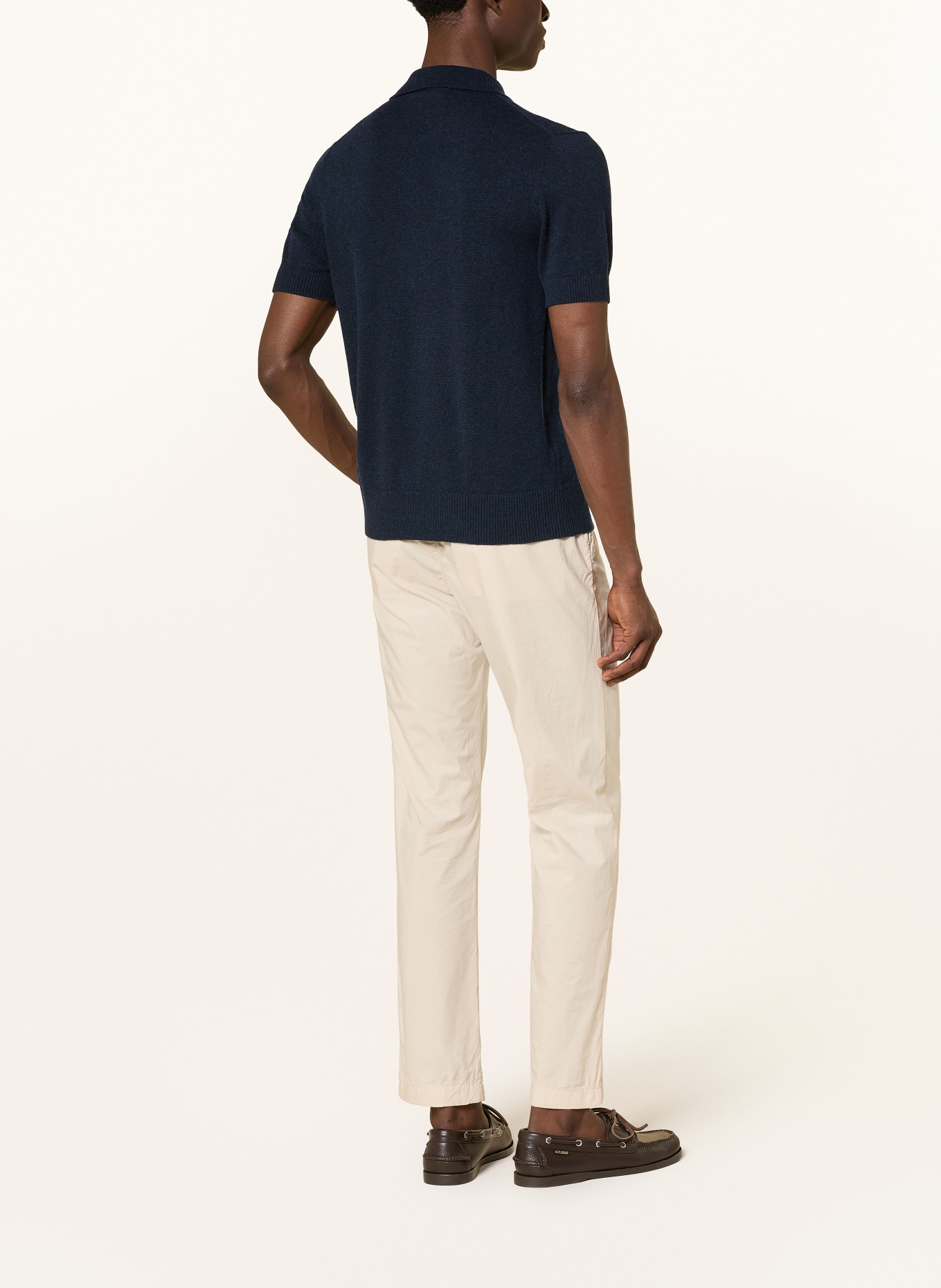 FTC CASHMERE Strick-Poloshirt: DUNKELBLAU