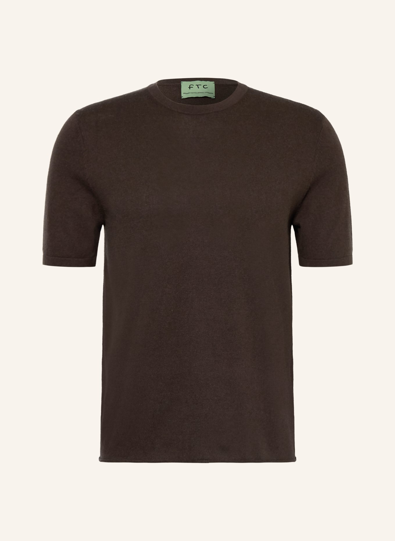 FTC CASHMERE Strickshirt: DUNKELBRAUN