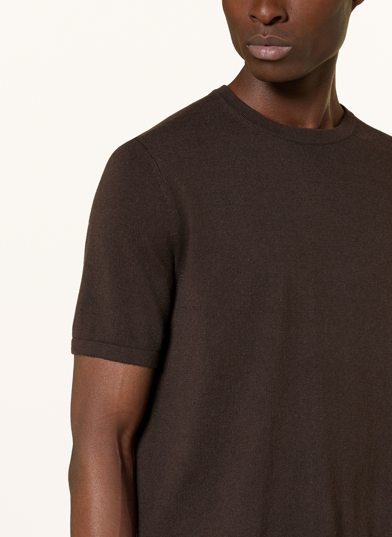 FTC CASHMERE Strickshirt: DUNKELBRAUN