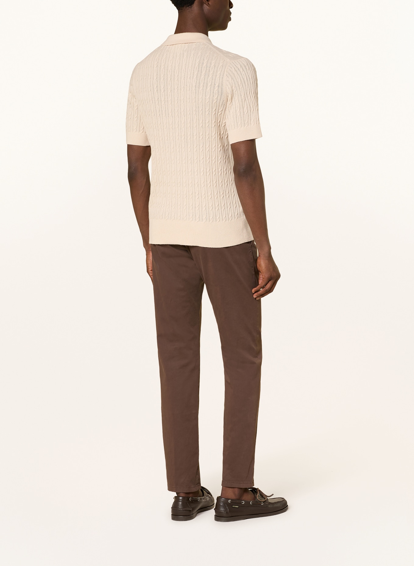 FTC CASHMERE knitted polo shirt: CAMEL