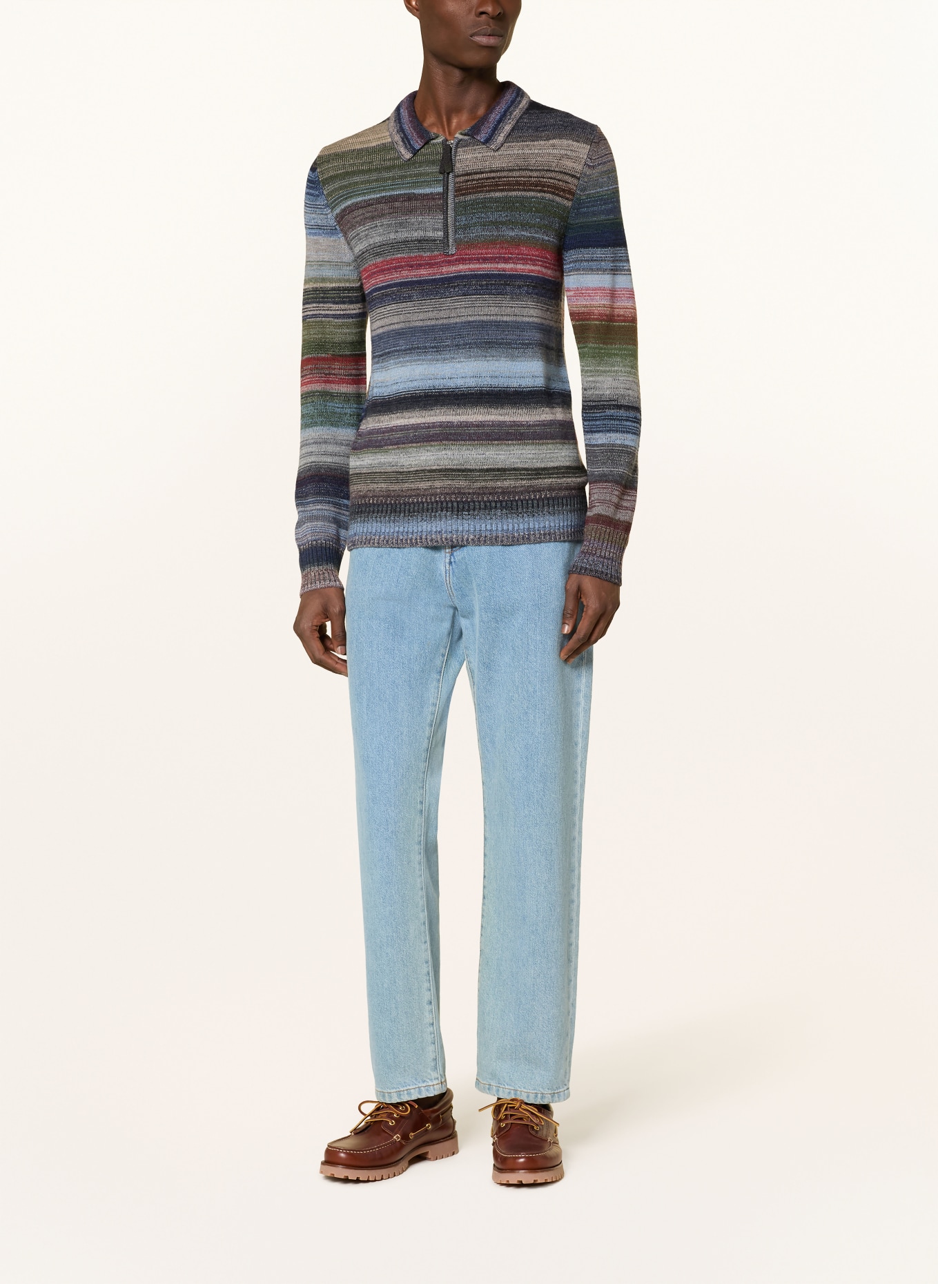 FTC CASHMERE Sweter z kaszmiru: GRANATOWY / JASNONIEBIESKI