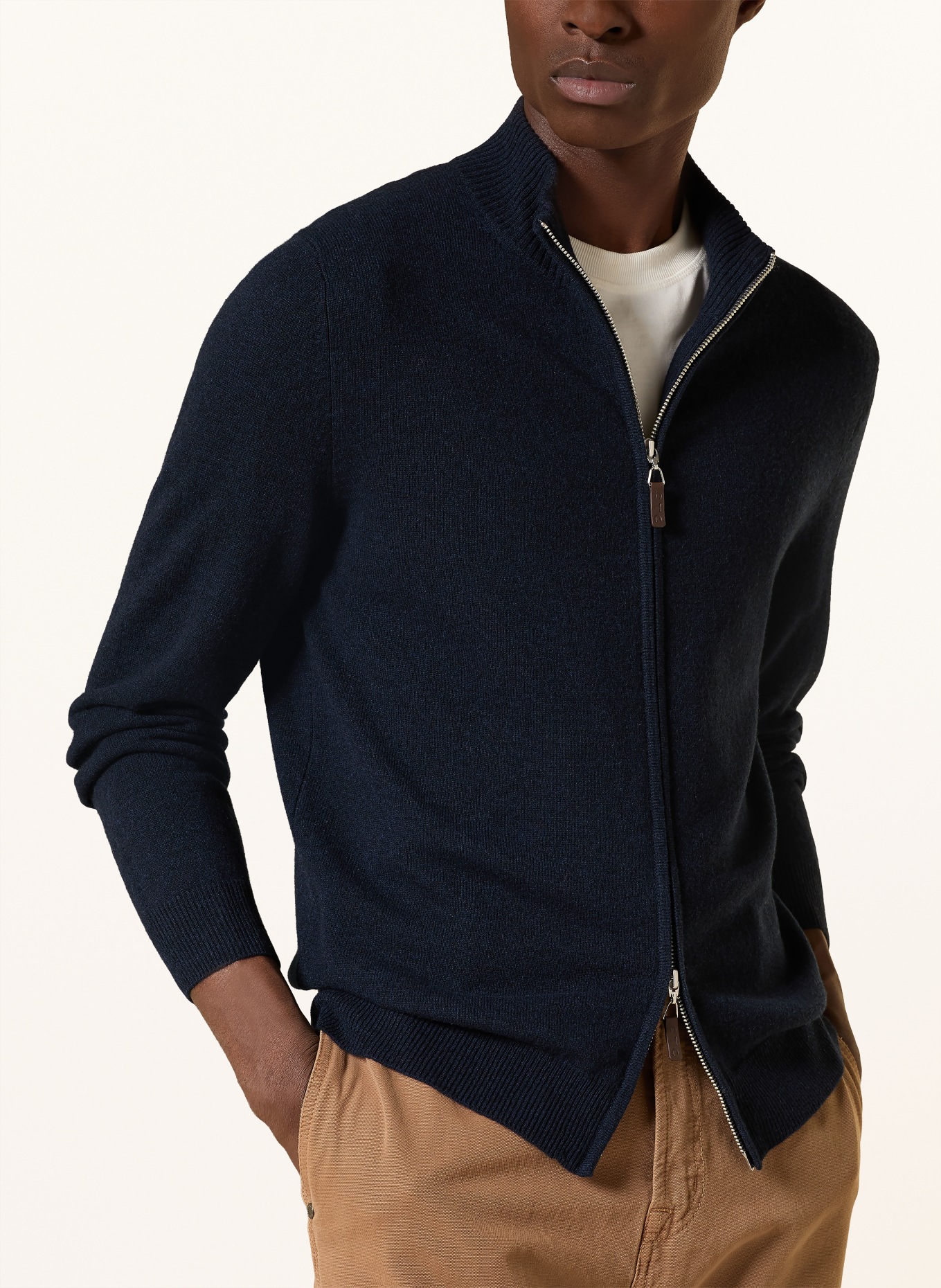 FTC CASHMERE Strickjacke aus Cashmere: DUNKELBLAU