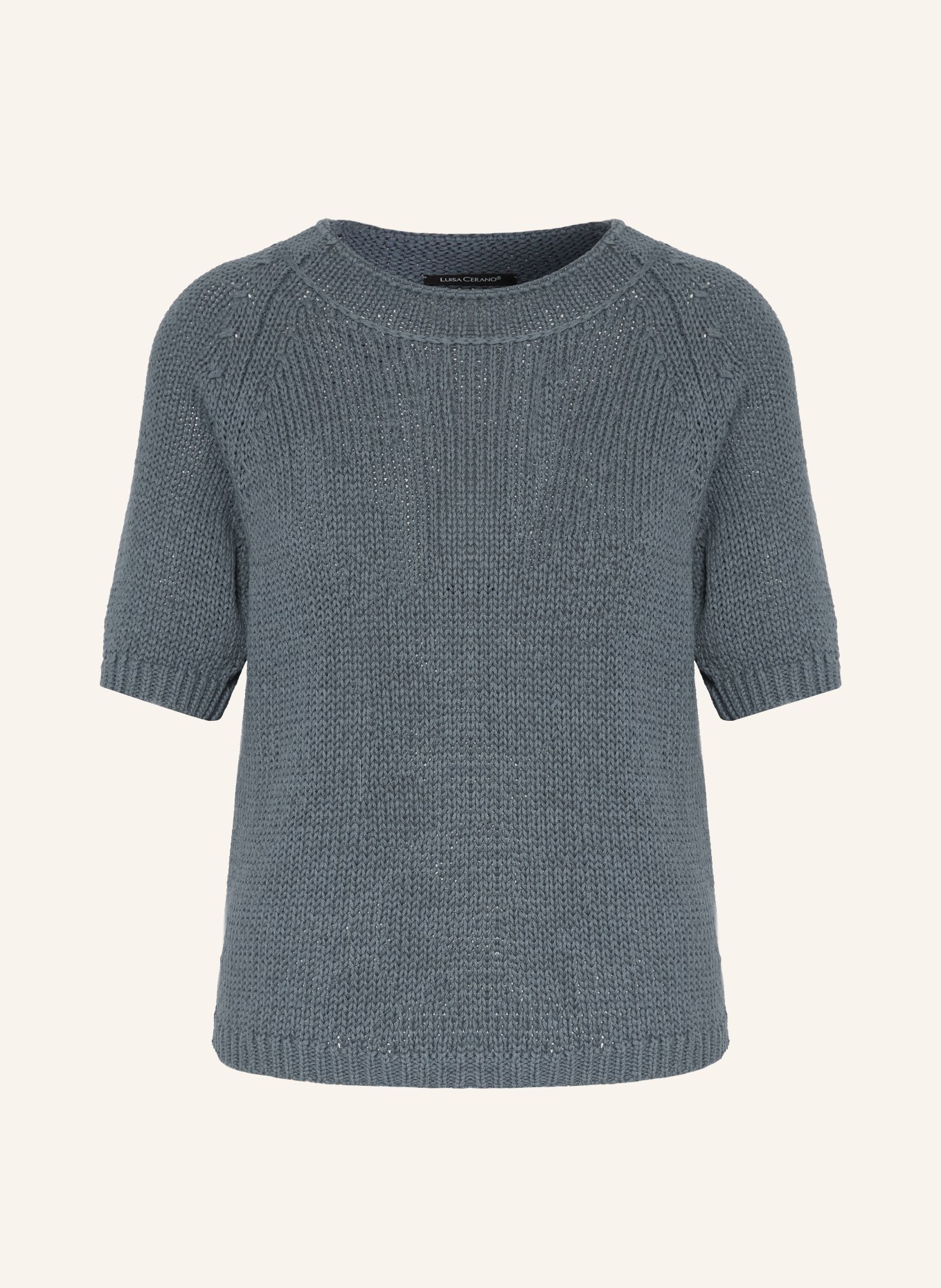 LUISA CERANO gebreid shirt: BLAUWGRIJS