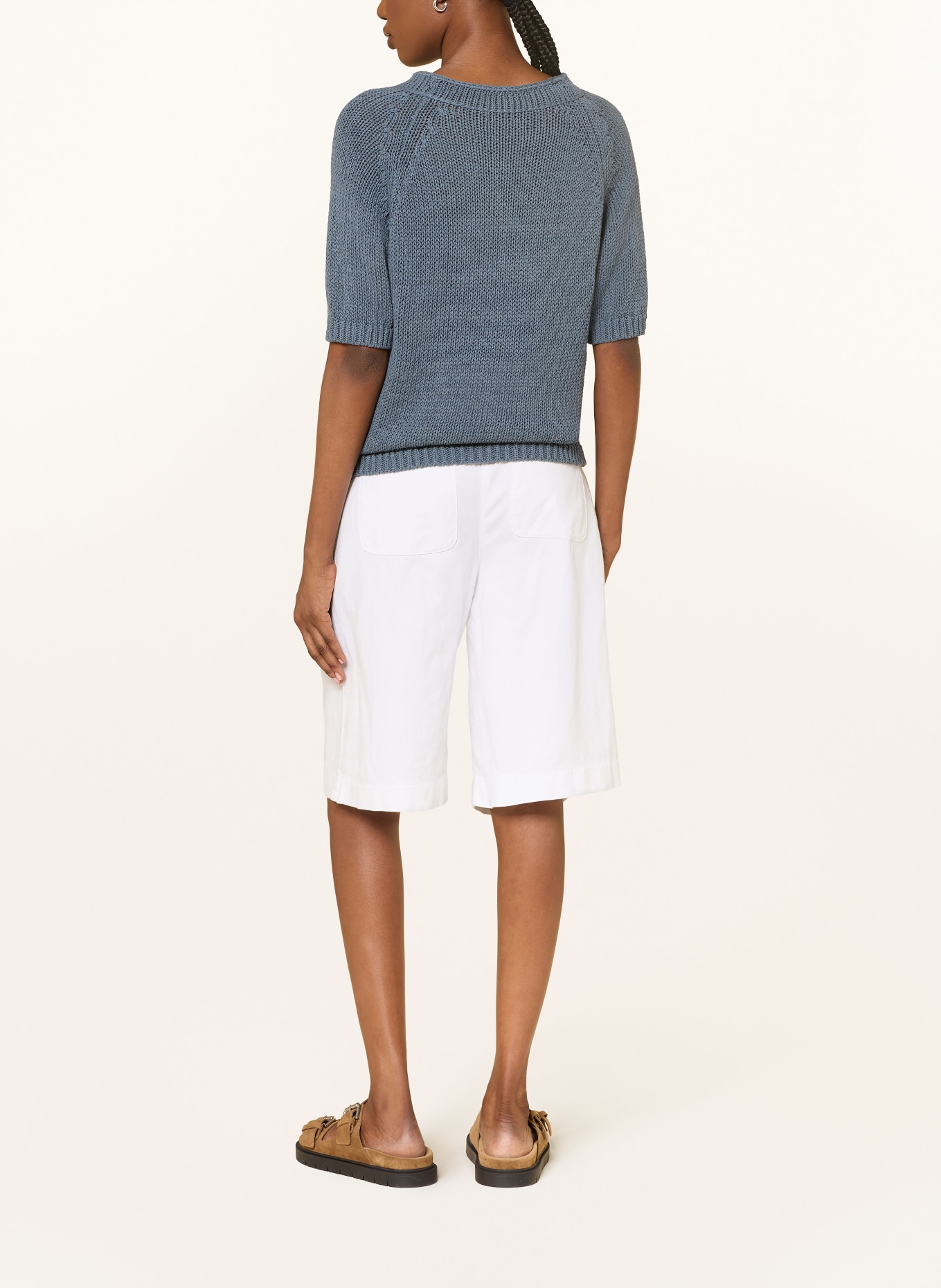 LUISA CERANO gebreid shirt: BLAUWGRIJS