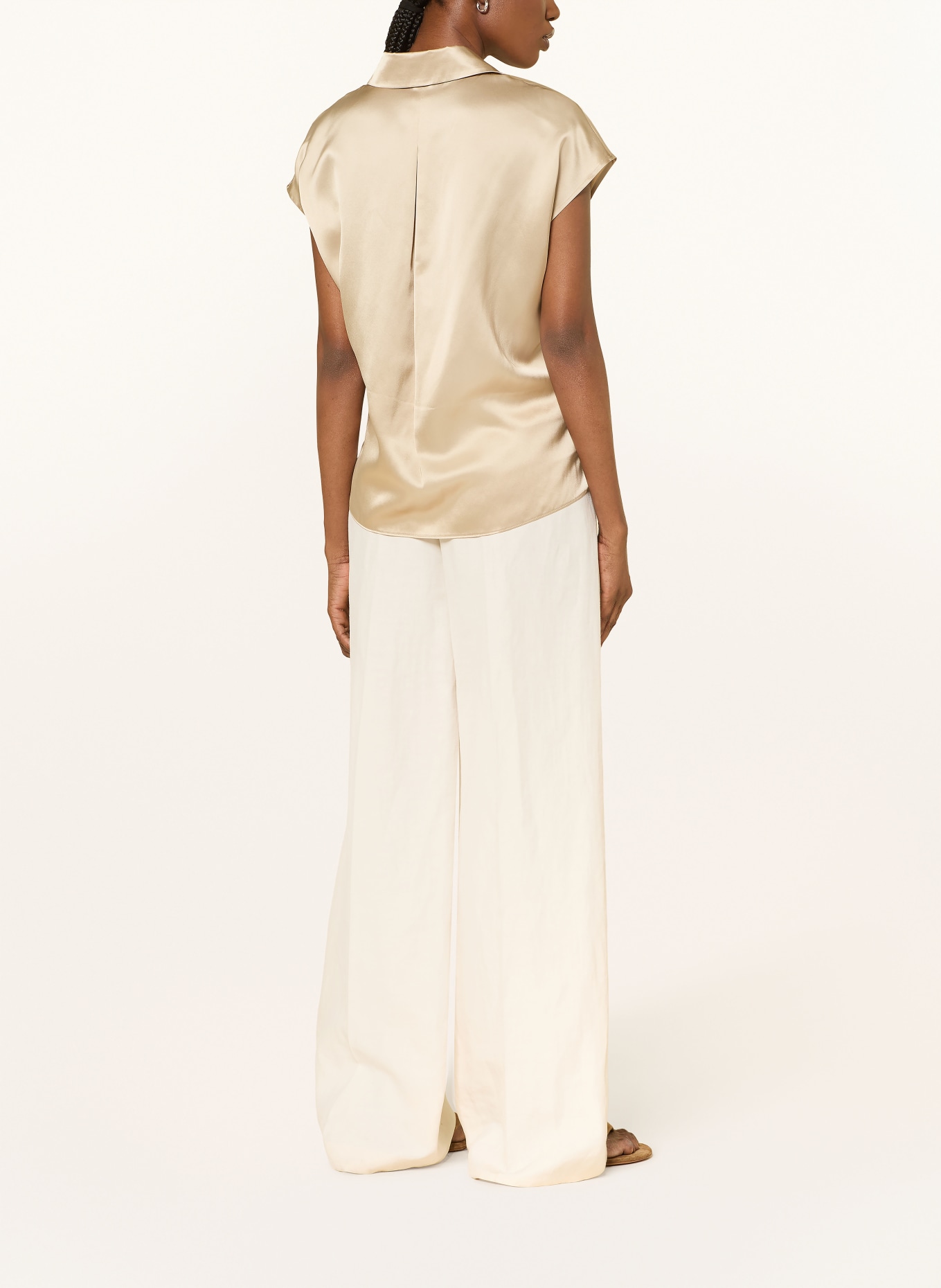 LUISA CERANO Hedvábná košile: BÉŽOVÁ