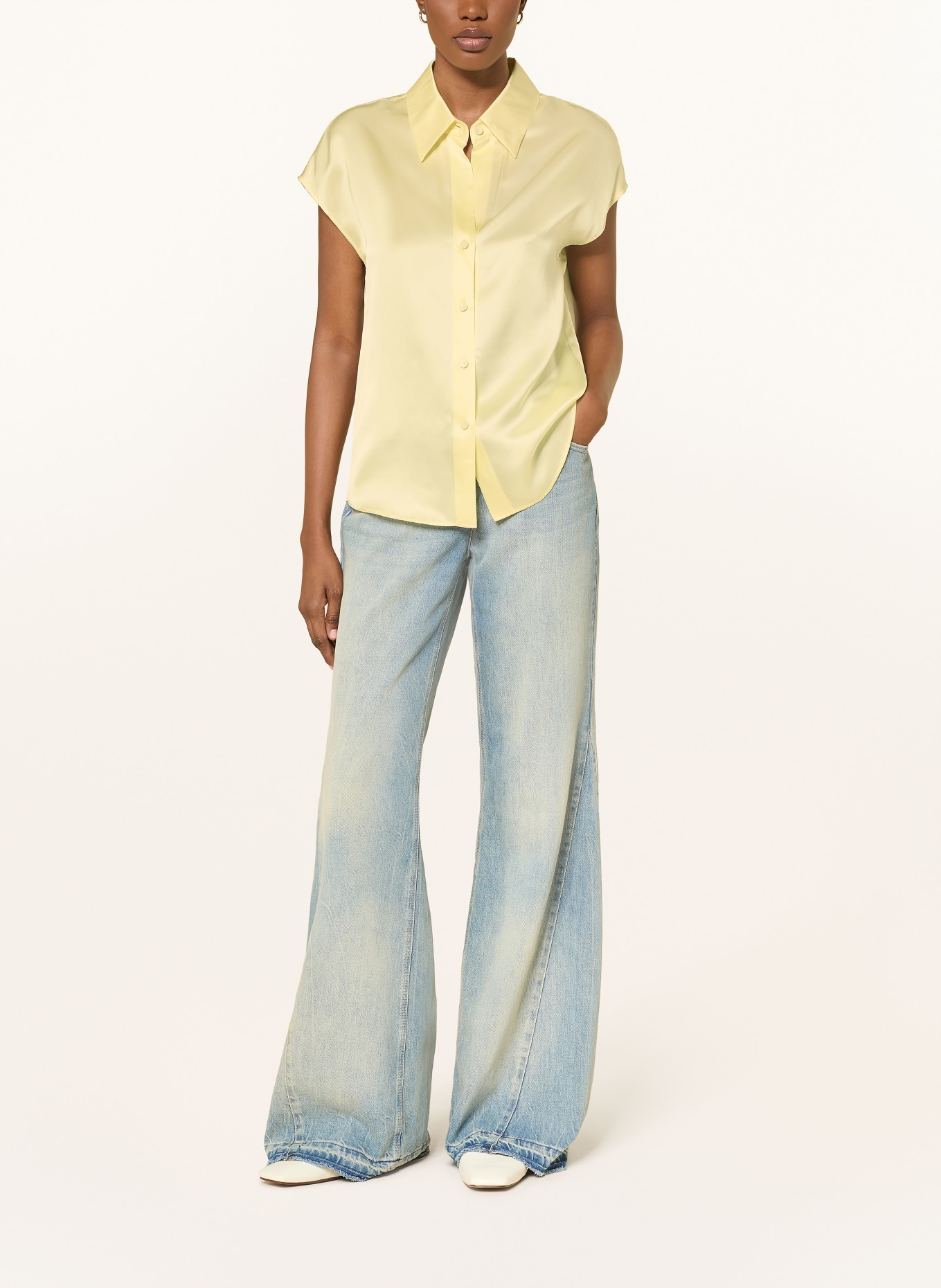 LUISA CERANO Hedvábná košile: ŽLUTÁ