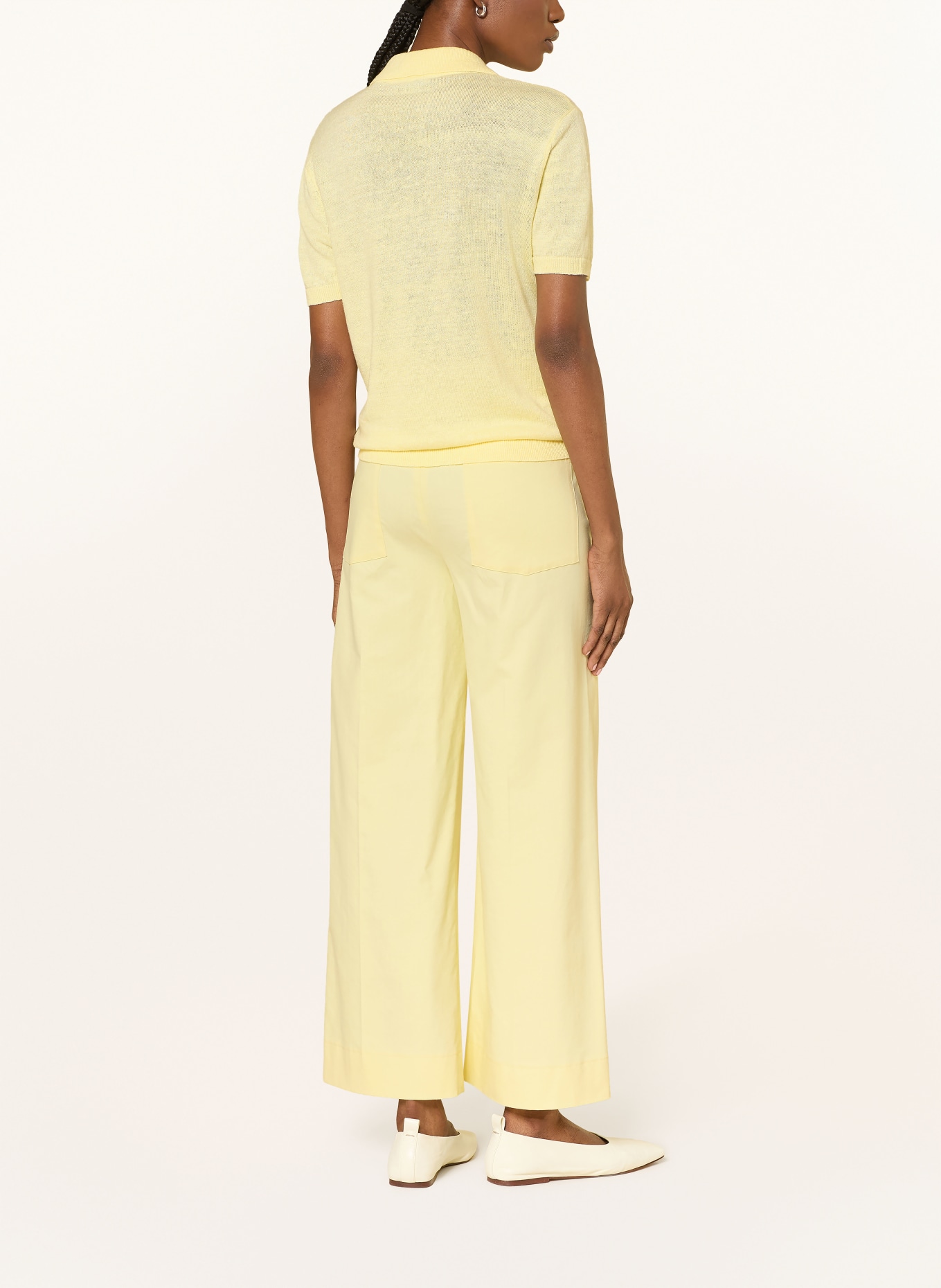 LUISA CERANO Pletené polo tričko z lnu: ŽLUTÁ