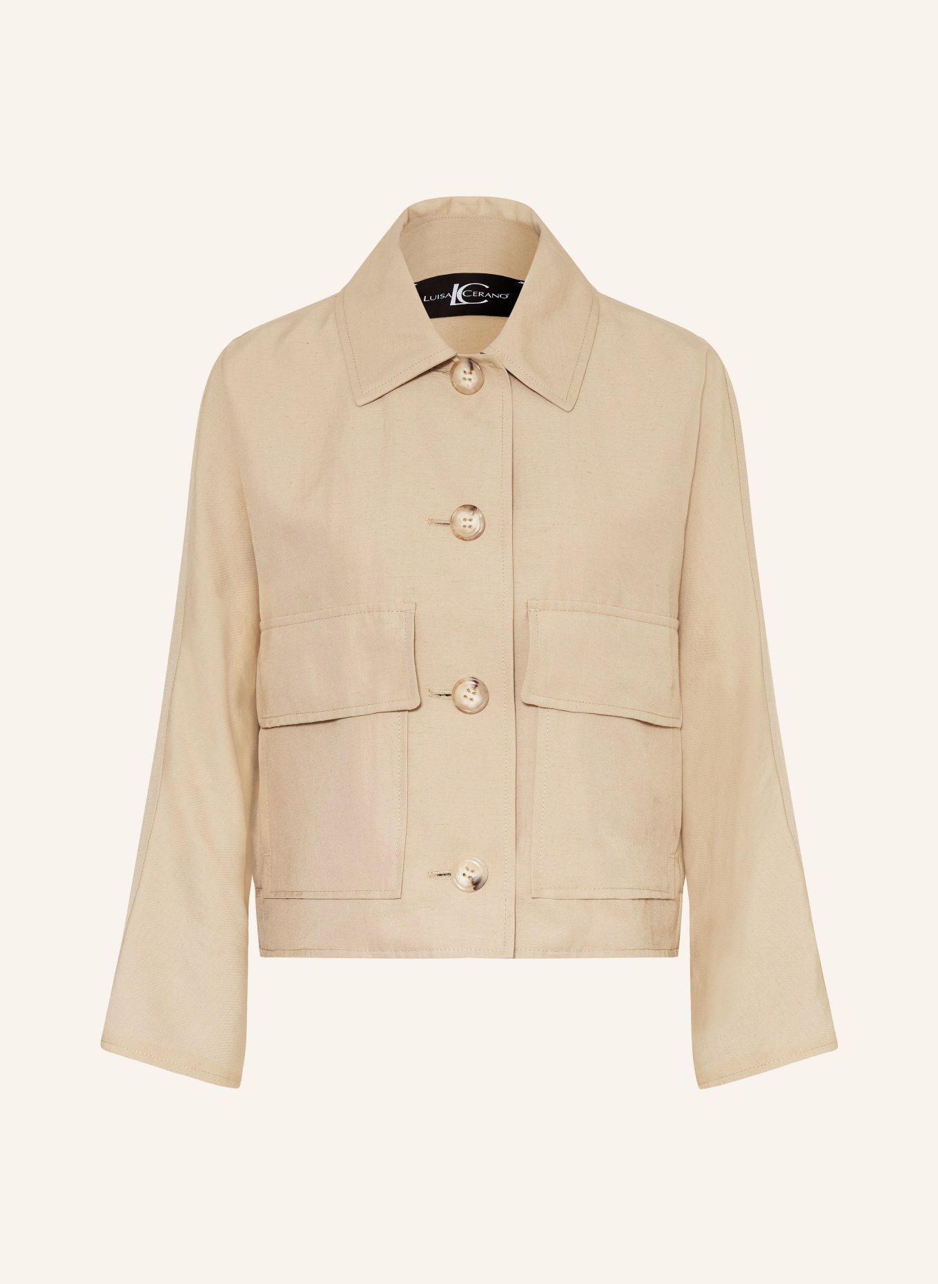 LUISA CERANO Boxy jacket with linen: BEIGE
