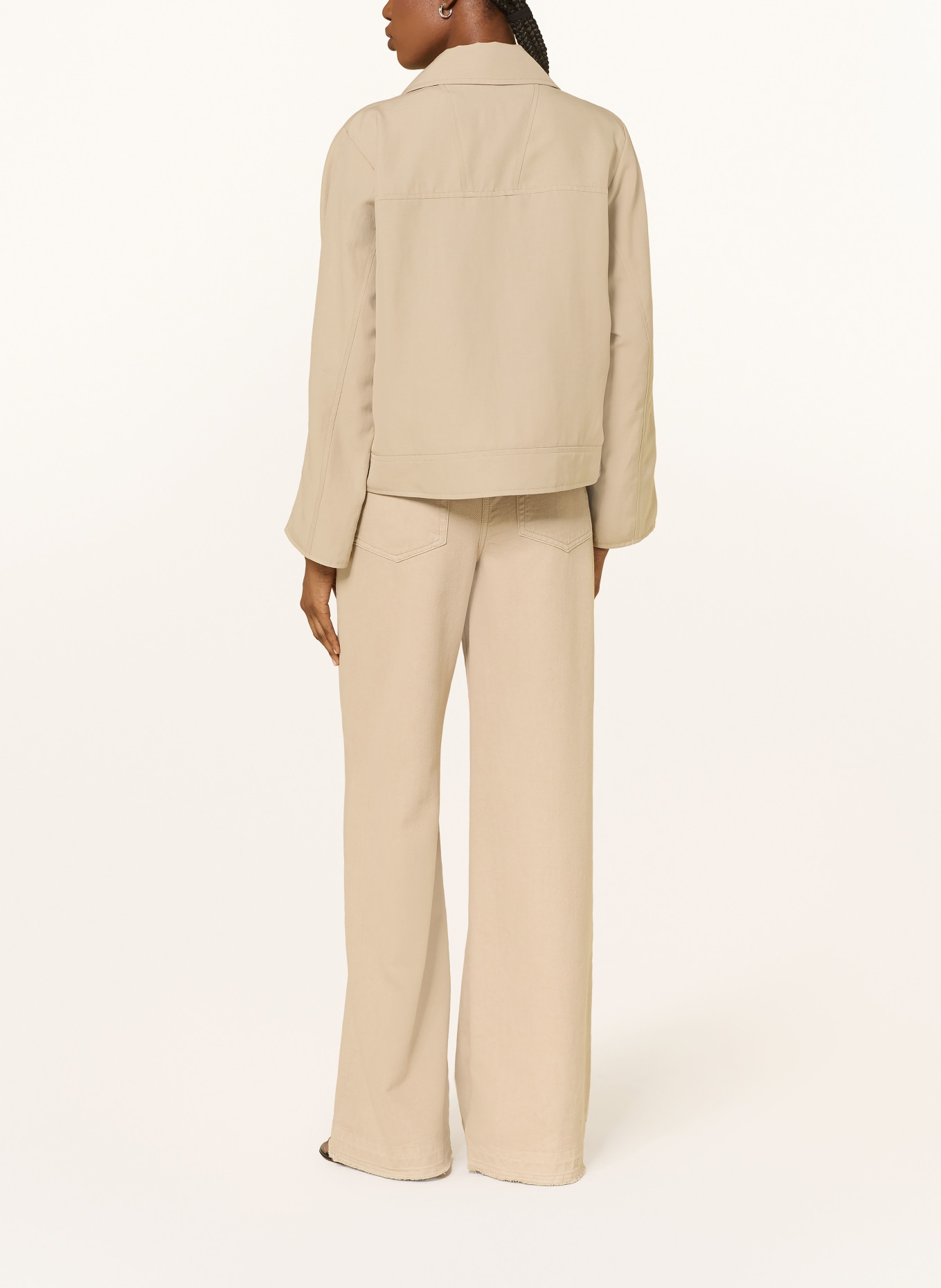 LUISA CERANO Boxy jacket with linen: BEIGE