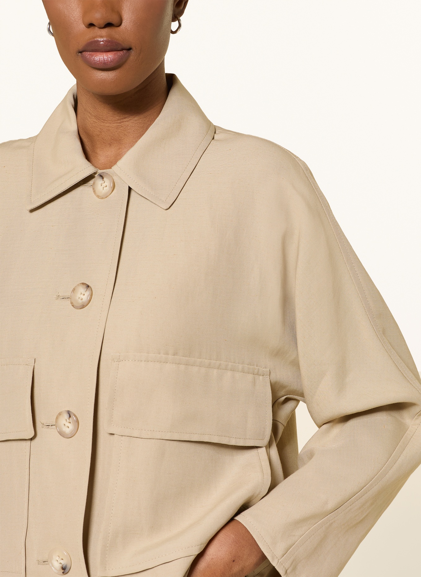 LUISA CERANO Boxy jacket with linen: BEIGE