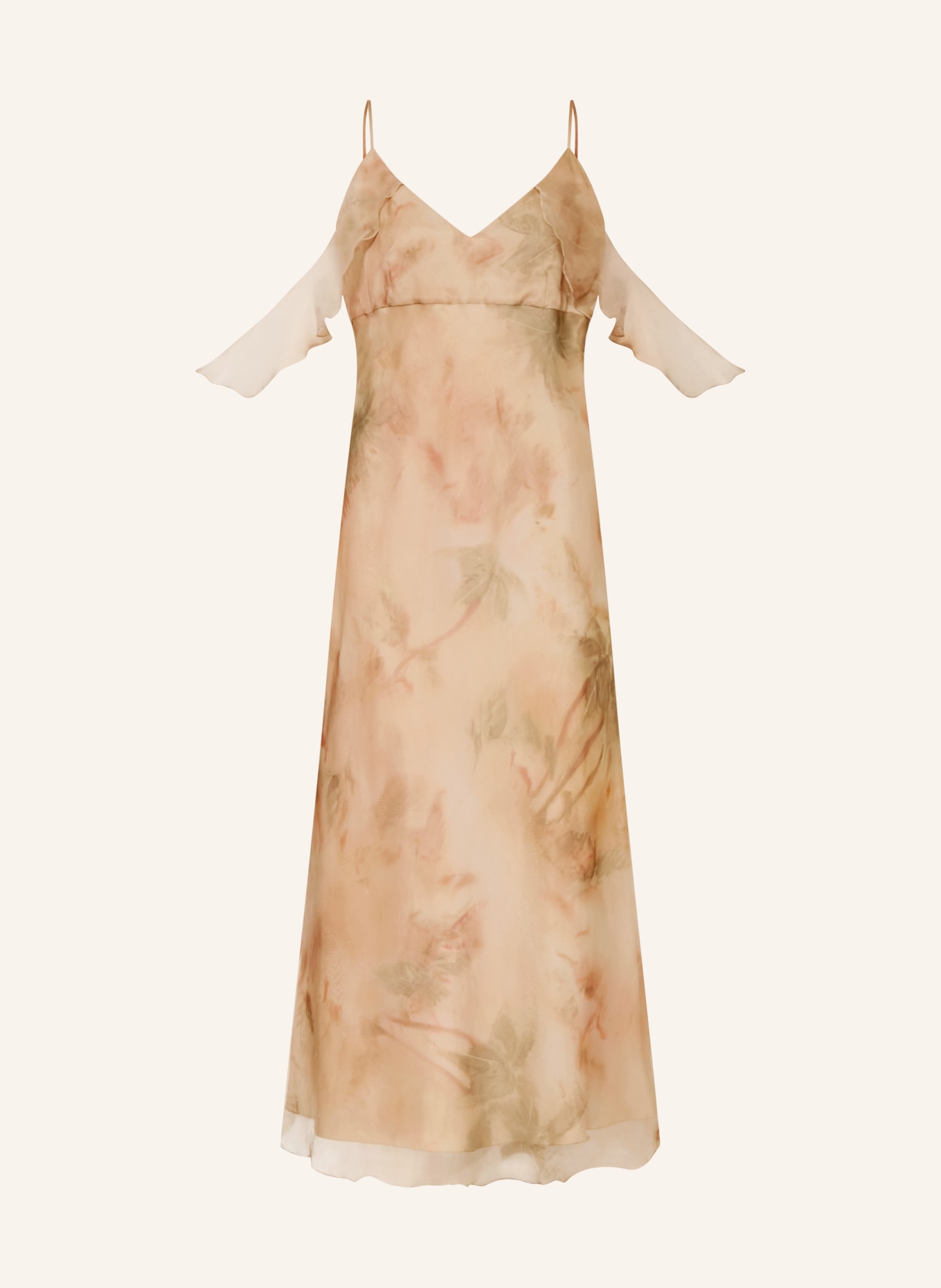 LUISA CERANO Cocktailkleid aus Seide: CAMEL / OLIV