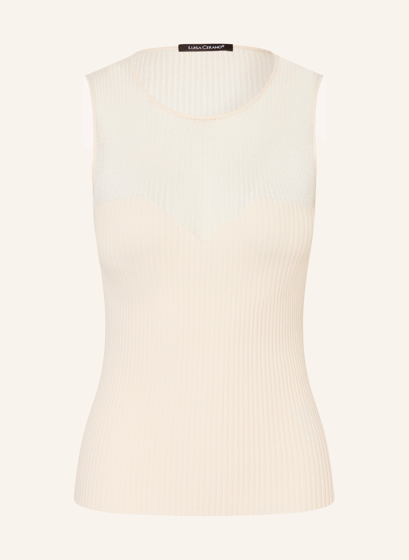 LUISA CERANO Gebreide top in verschillende materialen: ECRU