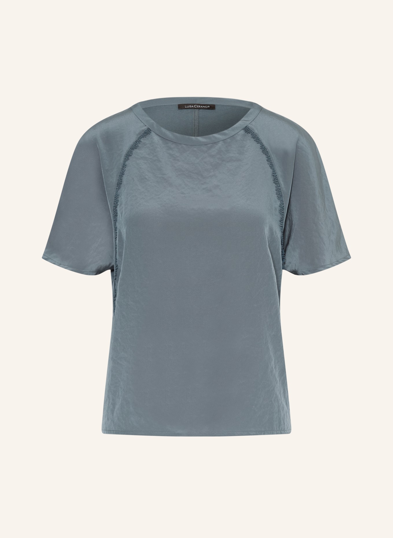 LUISA CERANO Blouse-shirt in verschillende materialen: DONKERBLAUW