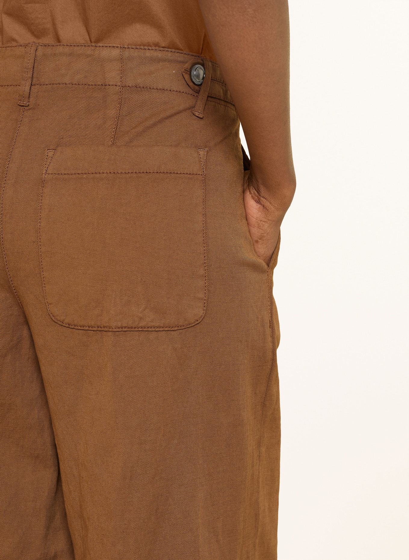 LUISA CERANO Dżinsy z szerokimi nogawkami z lnu: 7642 dark terracotta new old dyed