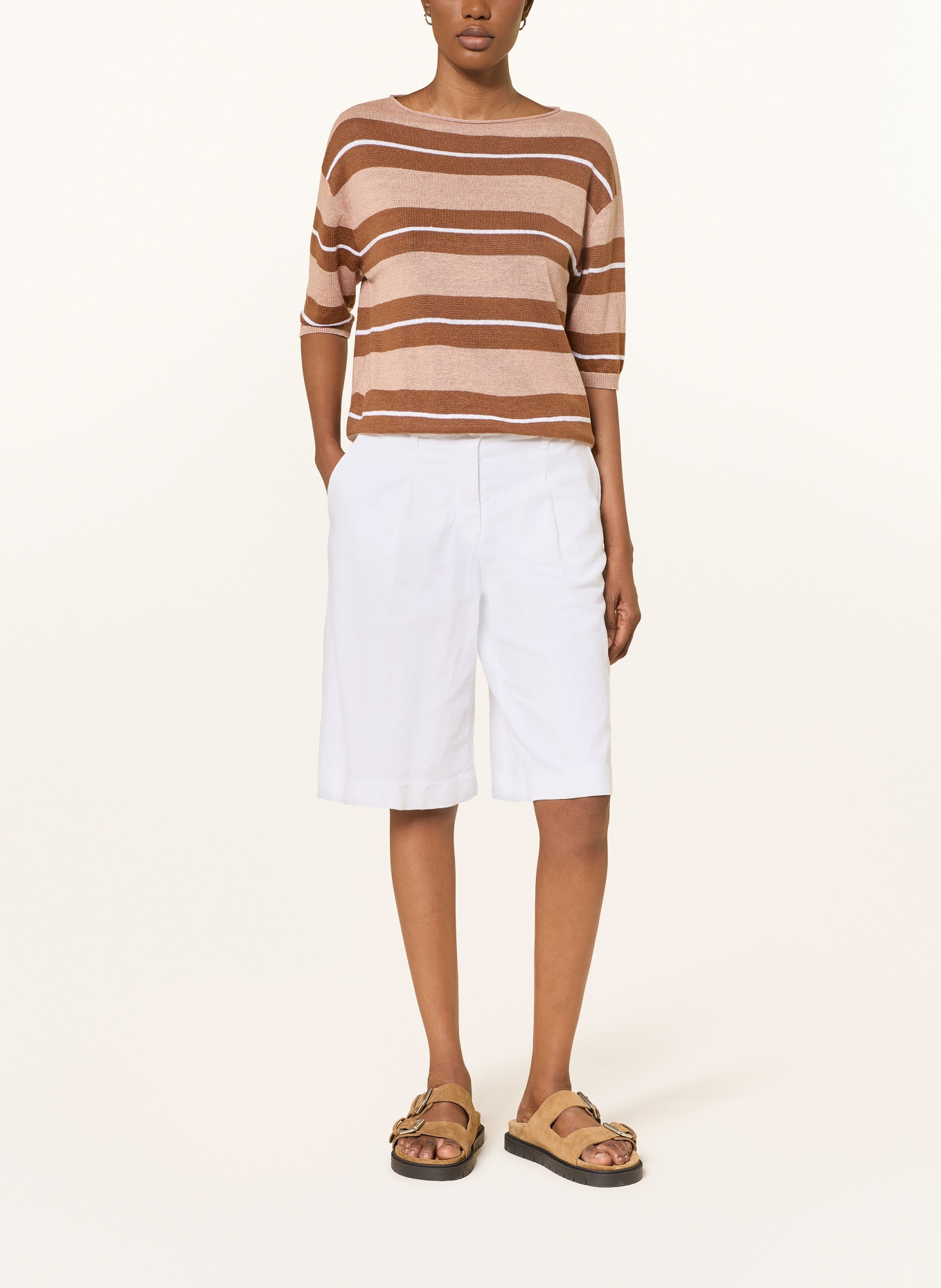 LUISA CERANO Bermuda's van linnen: WIT