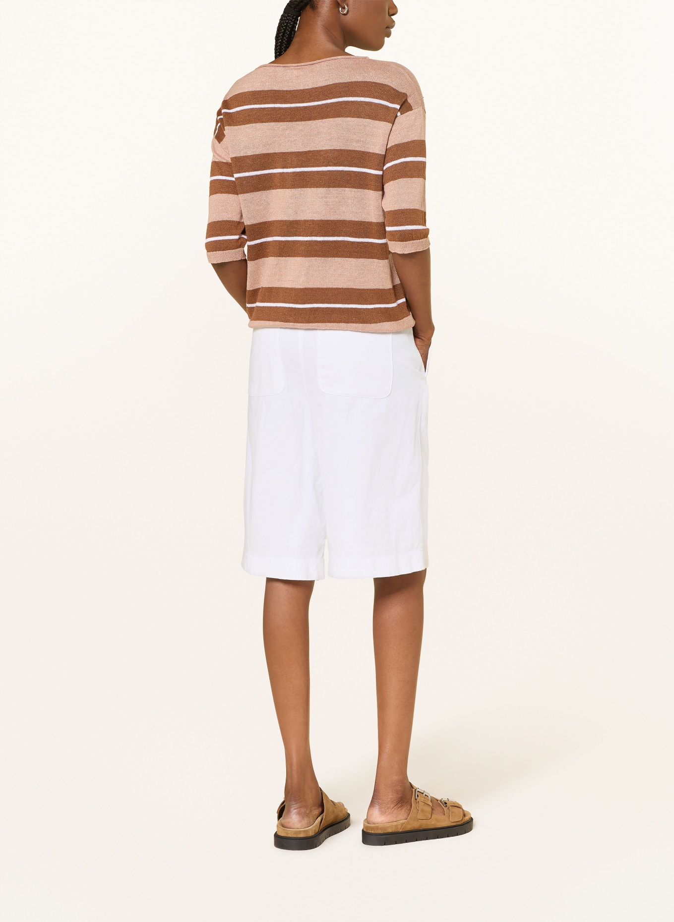 LUISA CERANO Bermuda's van linnen: WIT