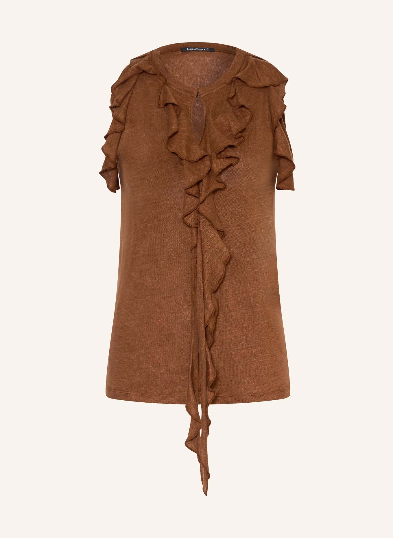 LUISA CERANO Blouse met volants: BRUIN