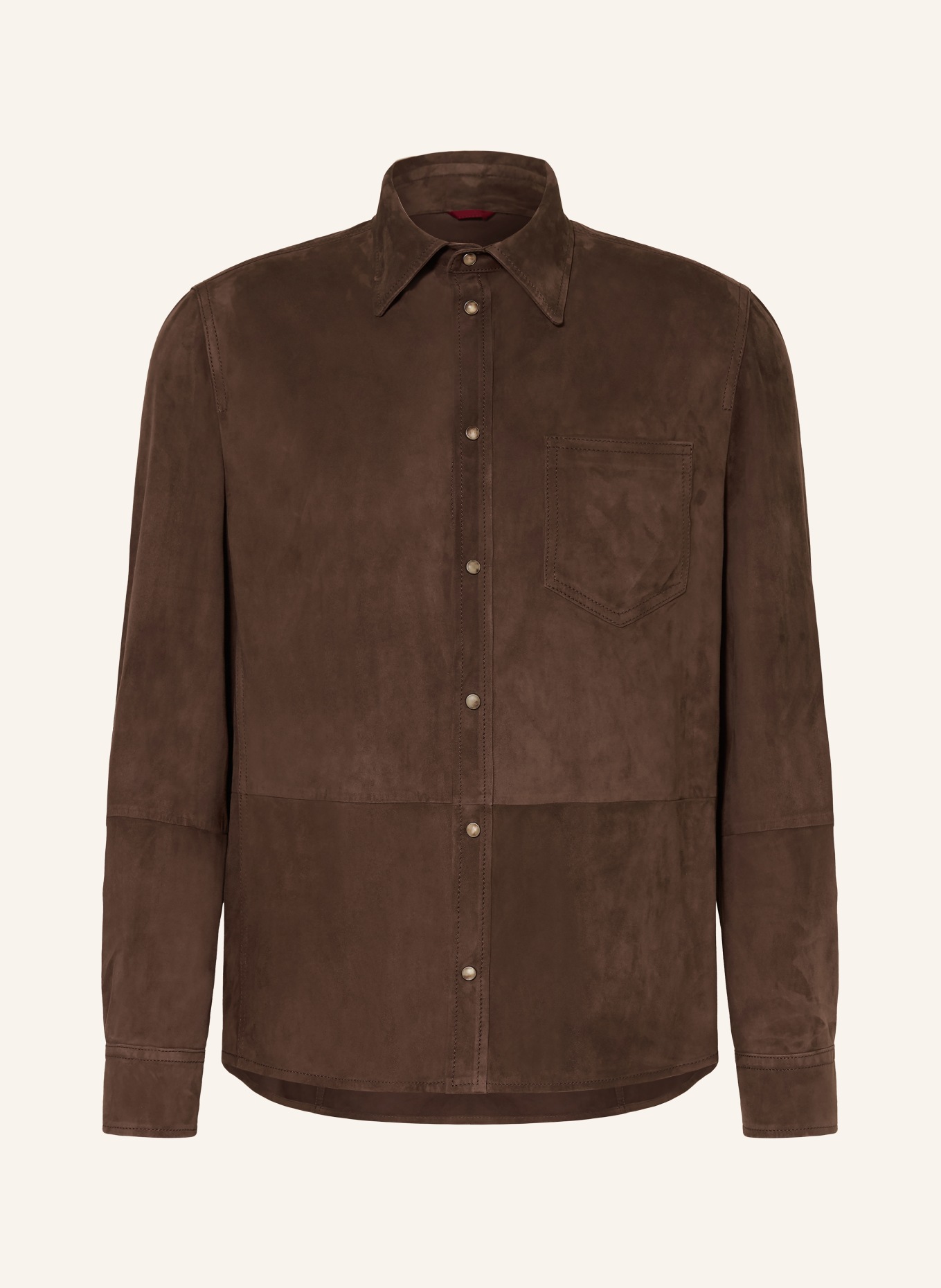 BRUNELLO CUCINELLI Veloursleder-Overjacket: DUNKELBRAUN