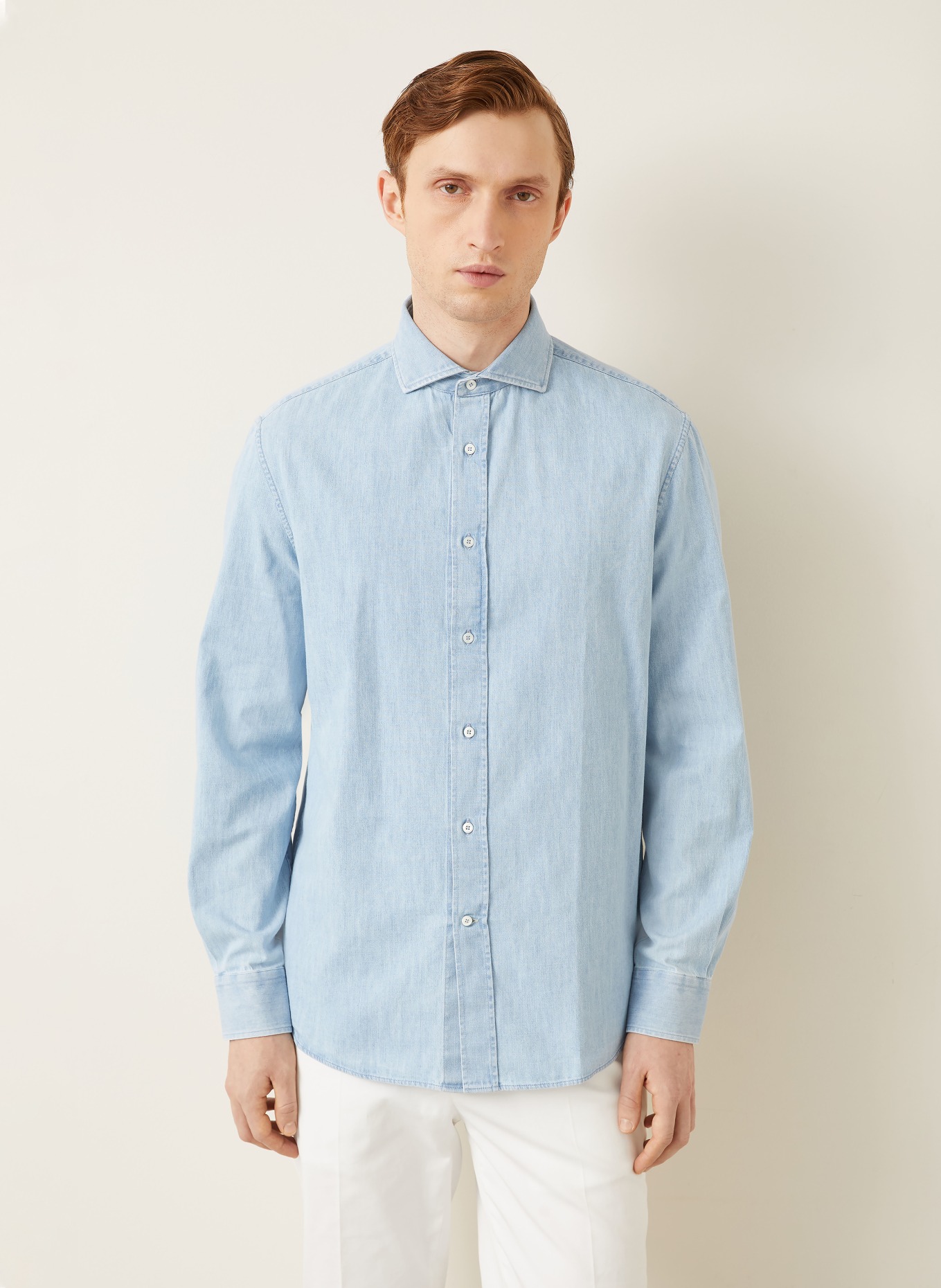 BRUNELLO CUCINELLI Jeanshemd Comfort Fit: HELLBLAU