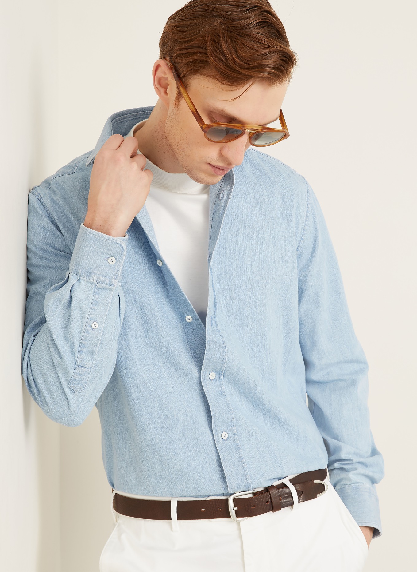 BRUNELLO CUCINELLI Jeanshemd Comfort Fit: HELLBLAU