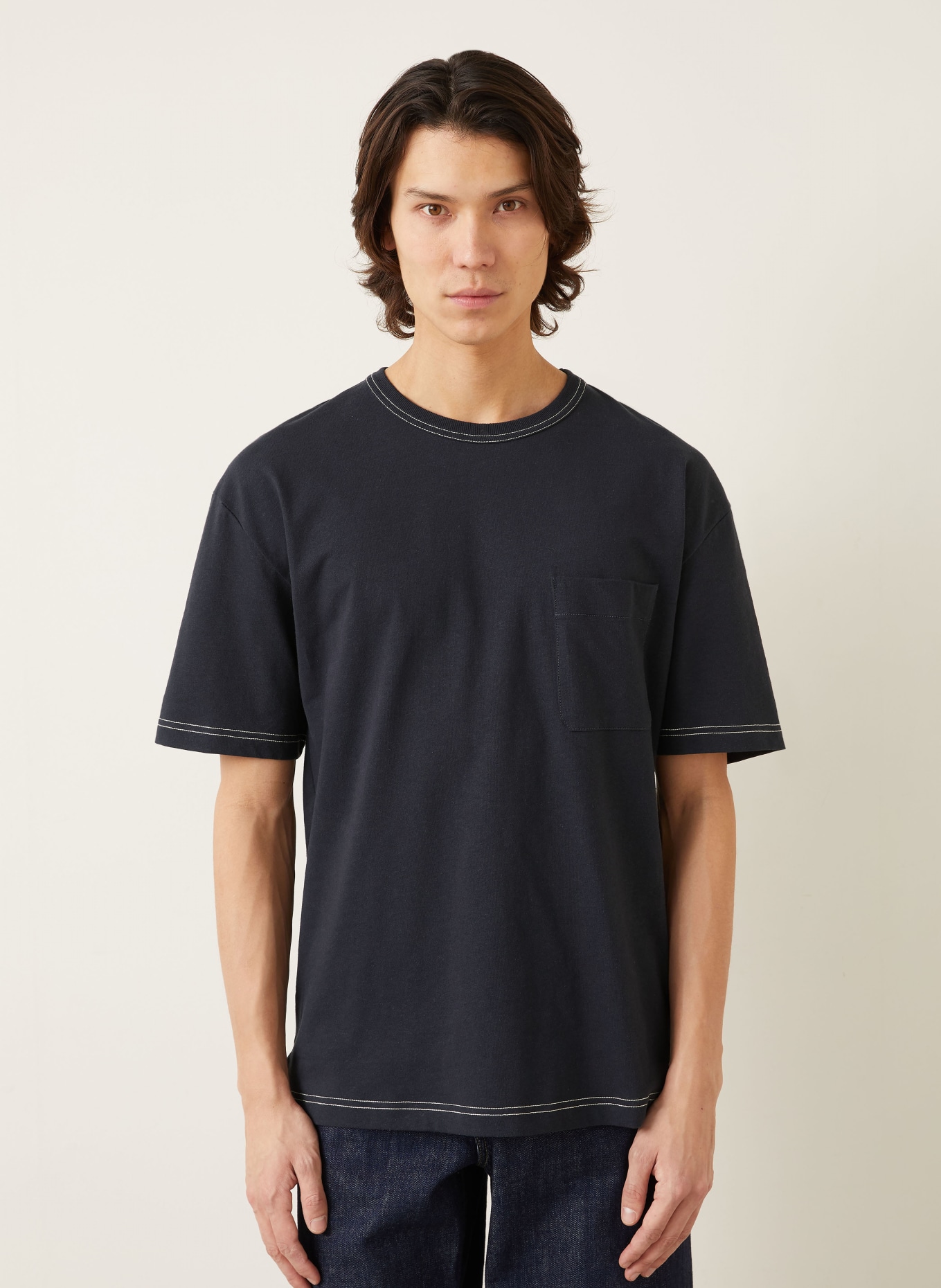 LEMAIRE T-Shirt mit Leinen: SCHWARZ