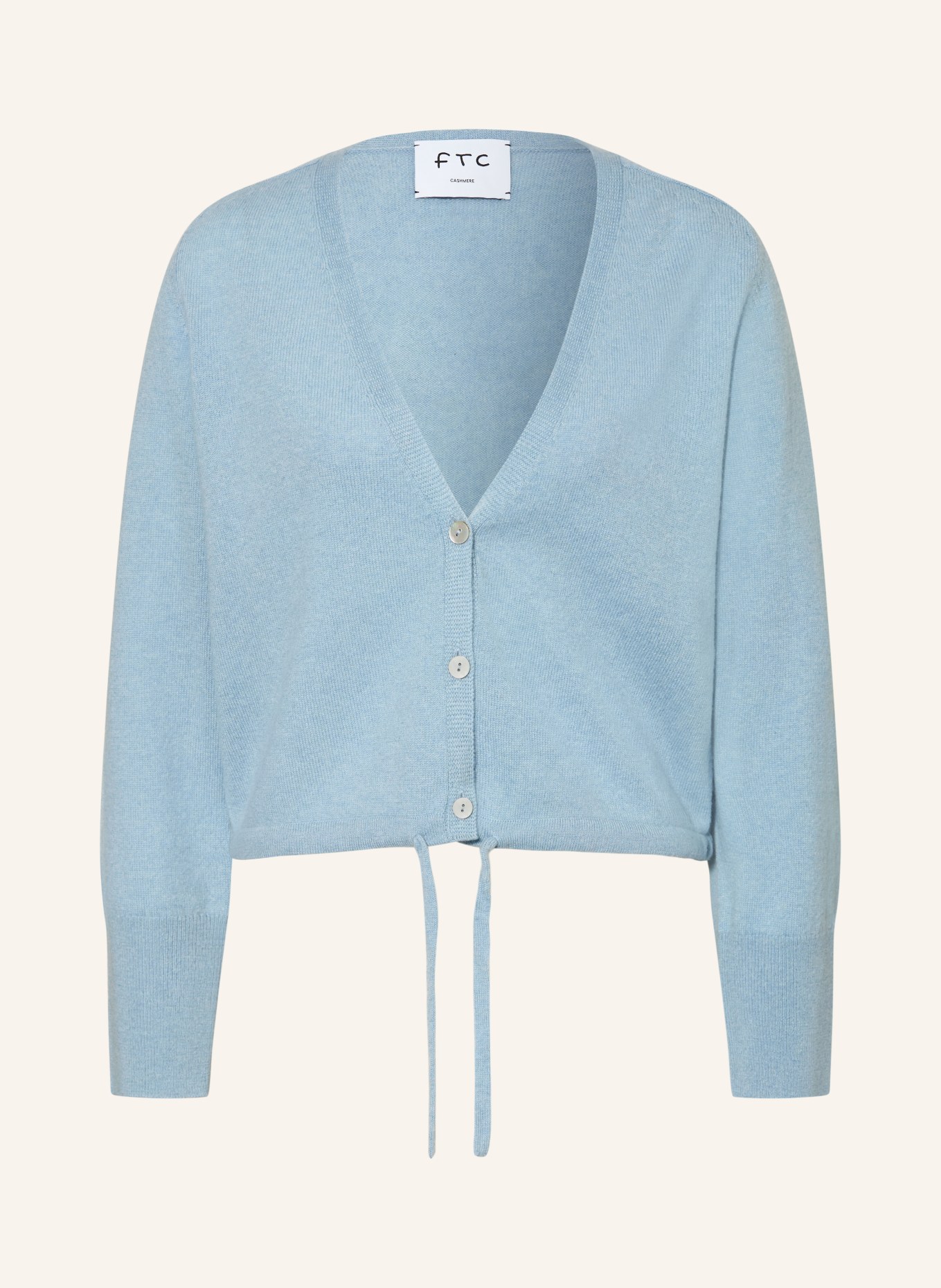 FTC CASHMERE Strickjacke aus Cashmere: HELLBLAU