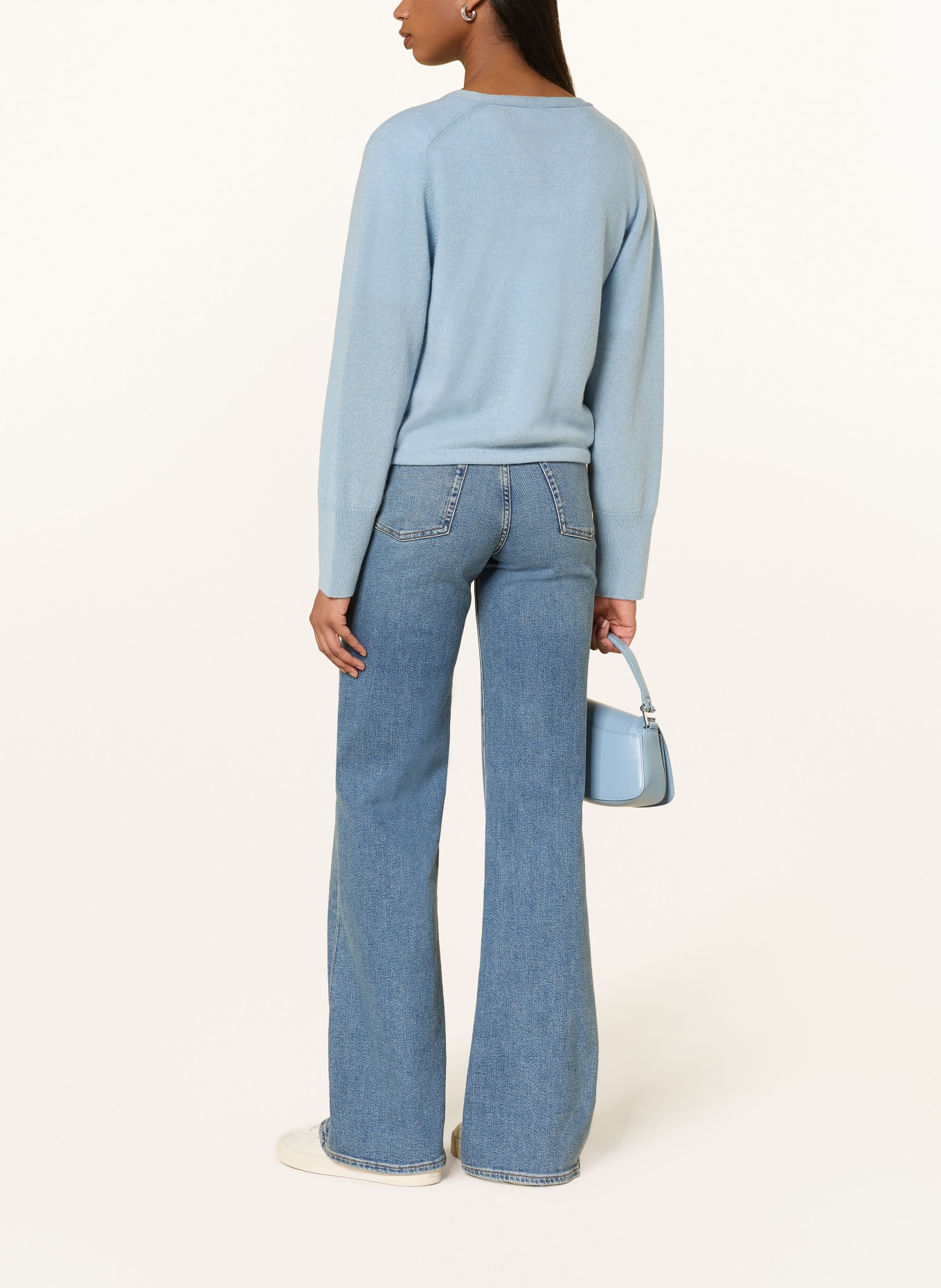 FTC CASHMERE Strickjacke aus Cashmere: HELLBLAU