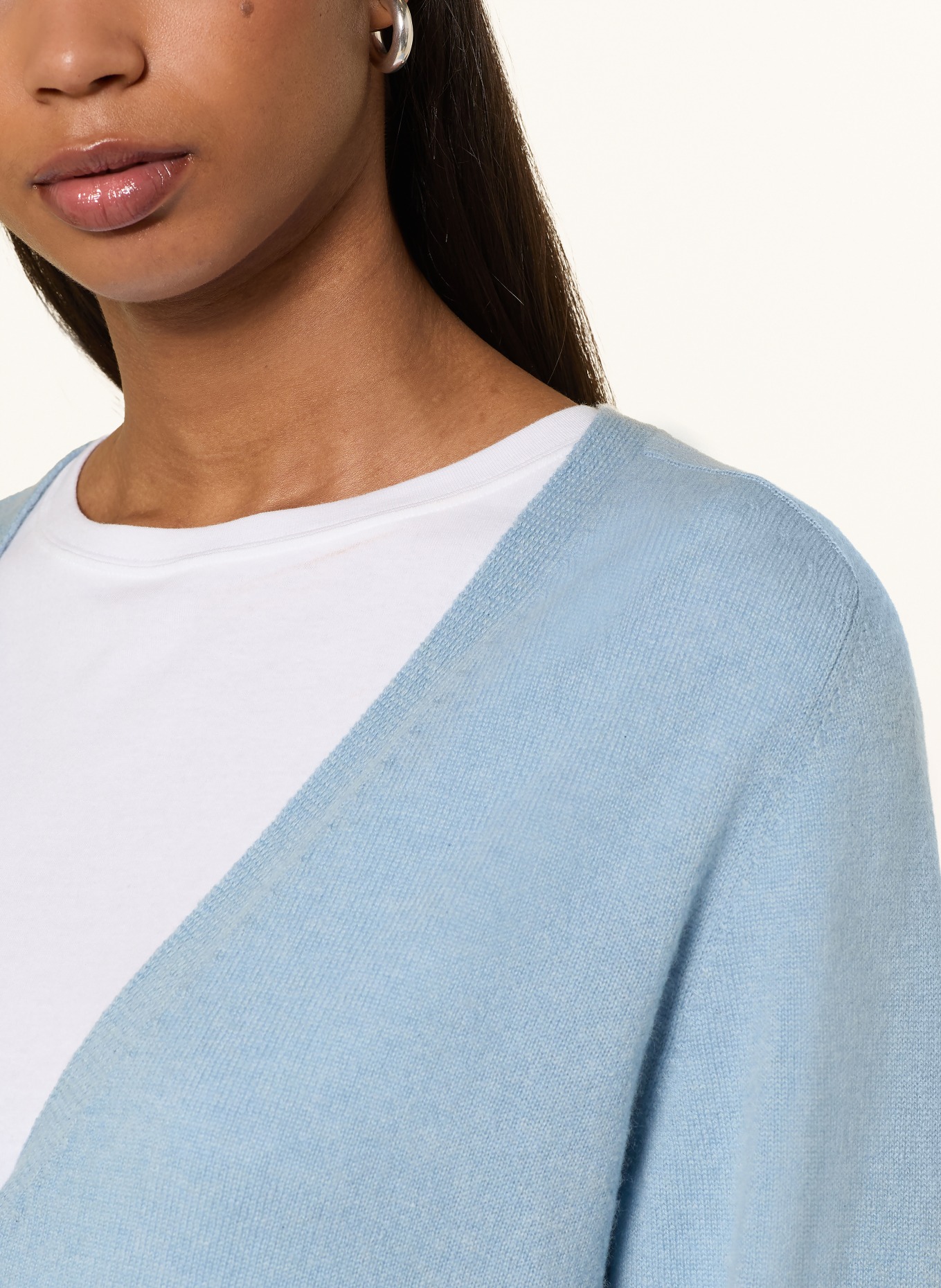 FTC CASHMERE Strickjacke aus Cashmere: HELLBLAU