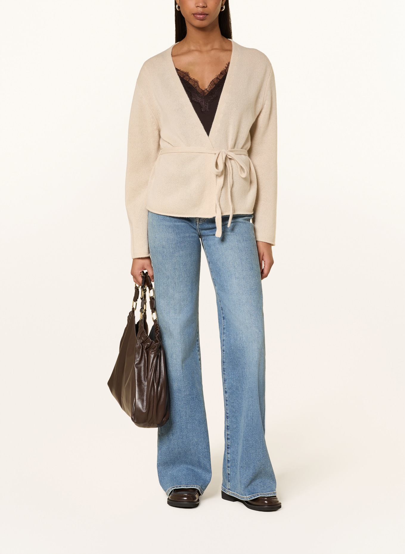 FTC CASHMERE Knitted cashmere cover: BEIGE